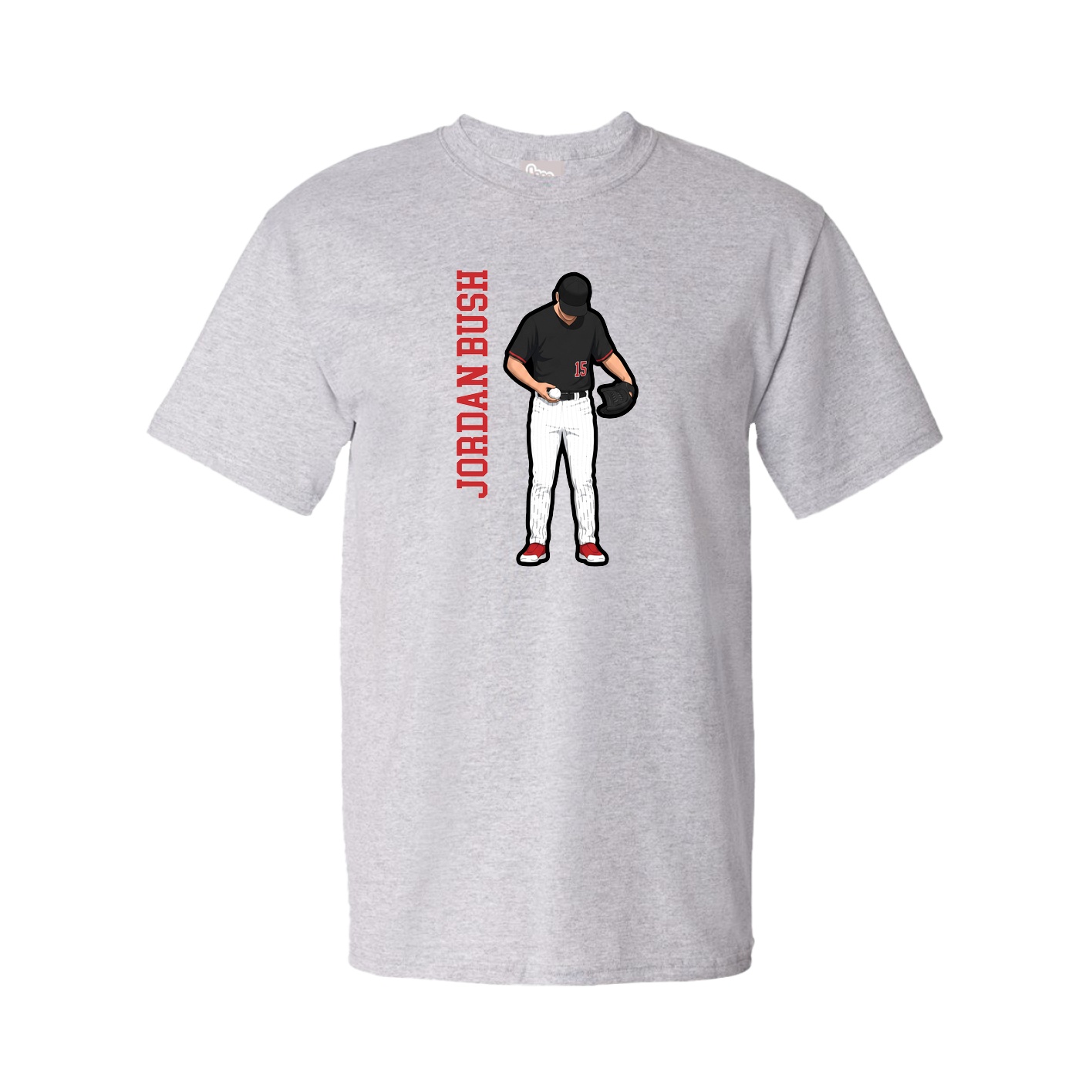 Youth Tee — Name Vertical in Grey