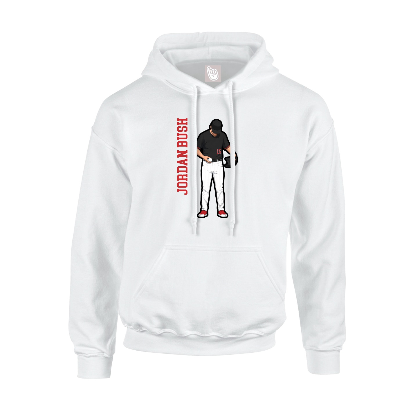 Youth Hoodie — Name Vertical in White