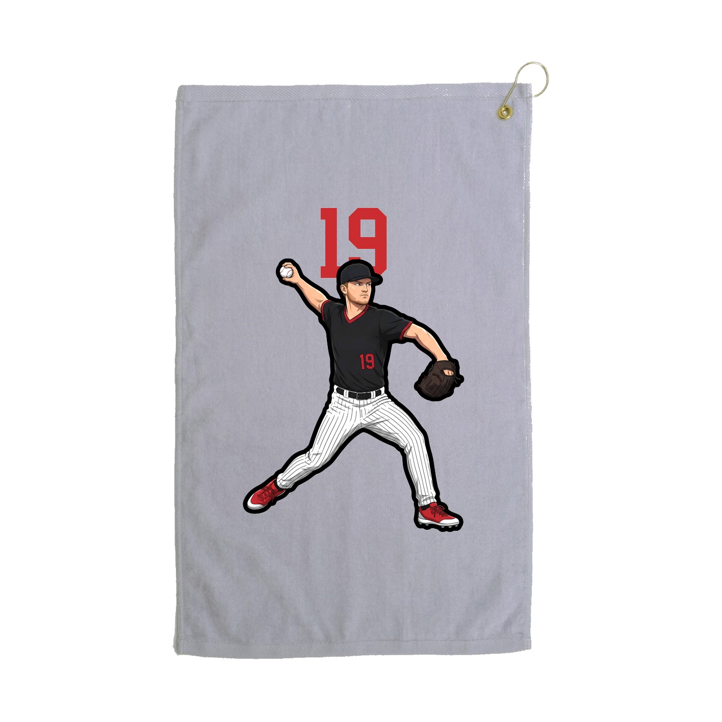 Golf Towel — Number Top in Grey