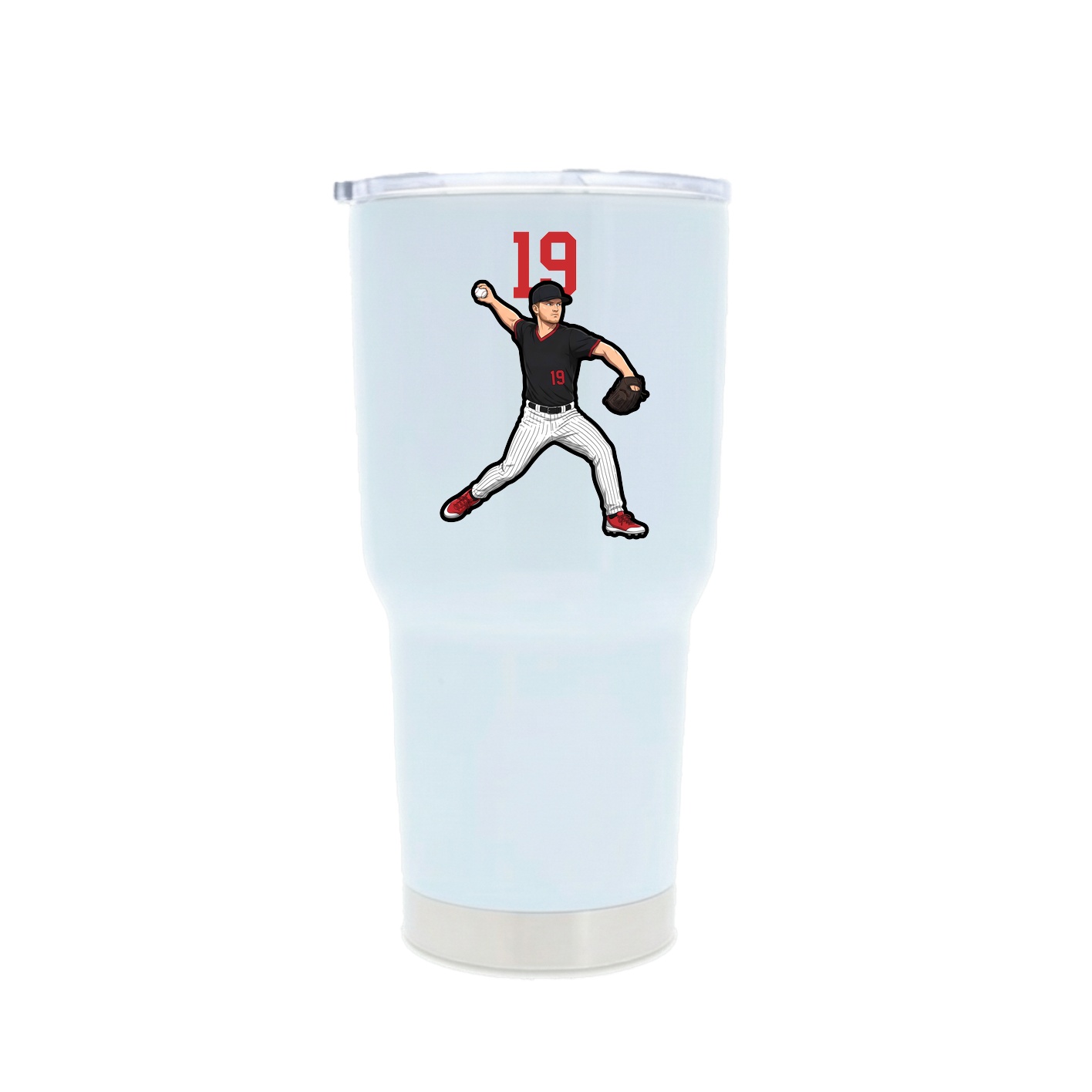30oz Stainless Steel Tumbler — Number Top in White