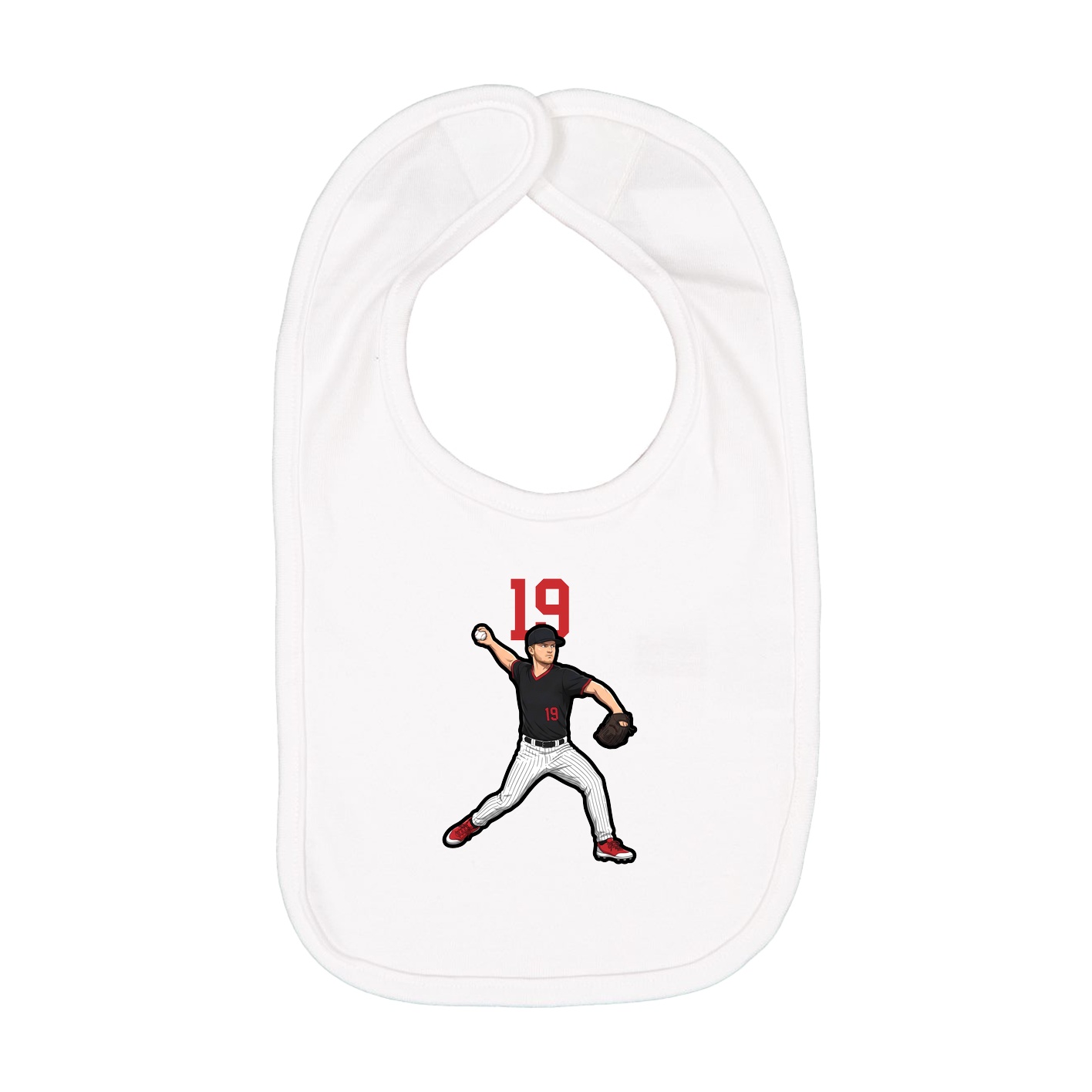 Infant Bib — Number Top in White