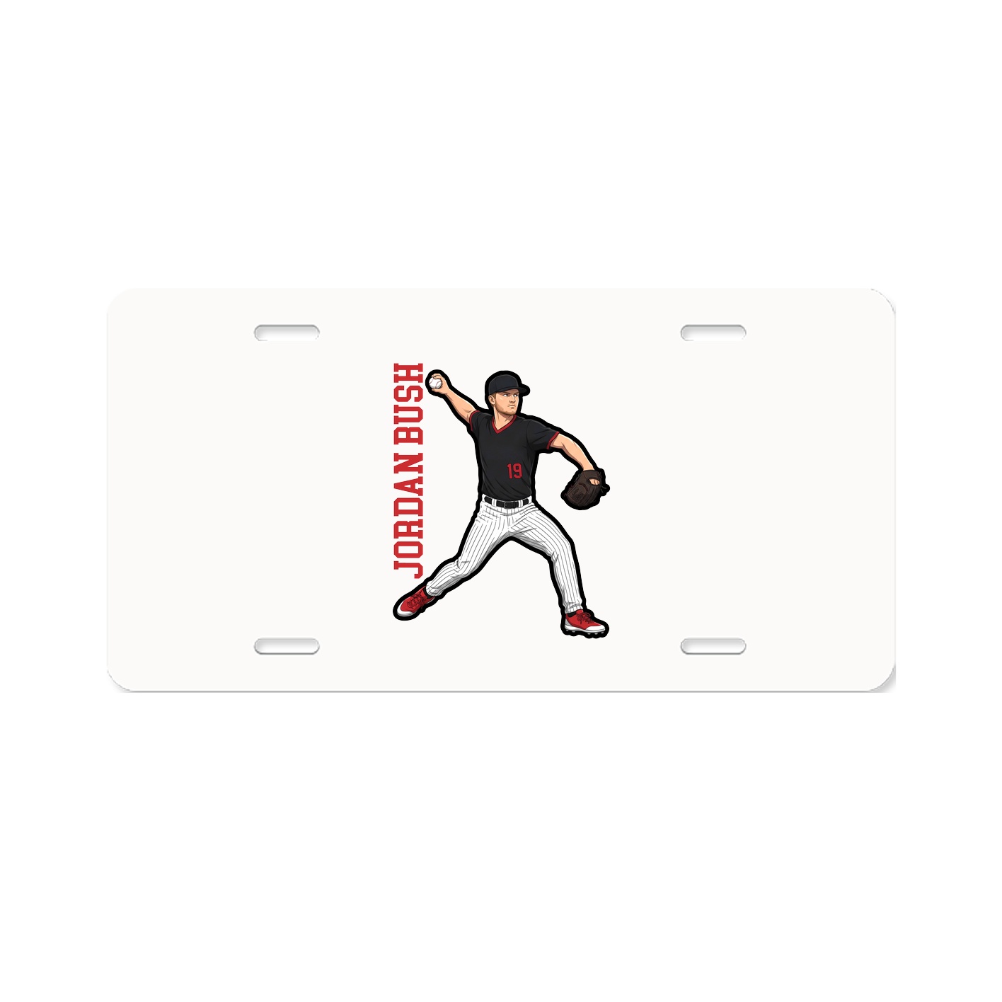 License Plate — Name Vertical in Classic