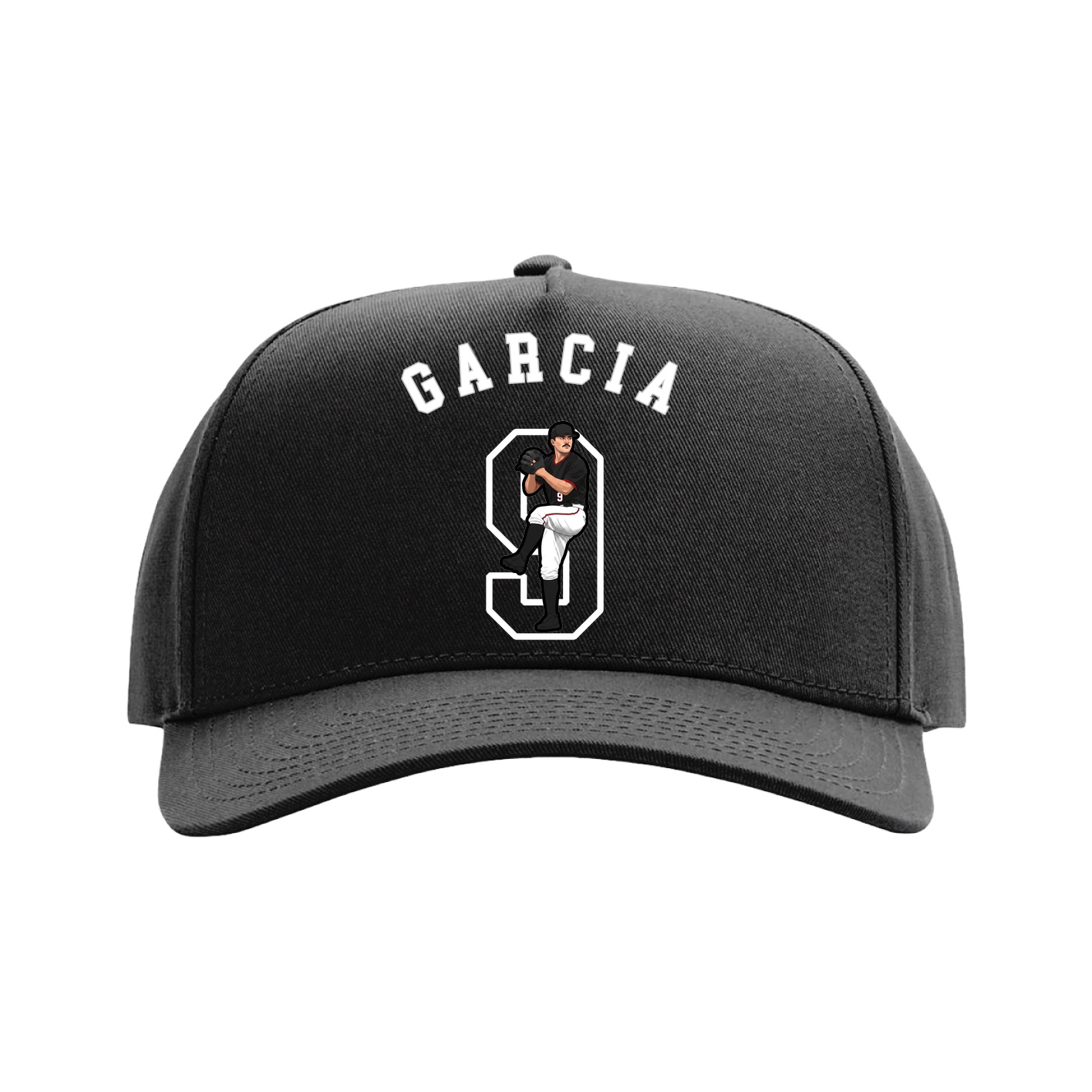 Full Fabric Five-Panel Champ Cap — Shirsey Arch in Black