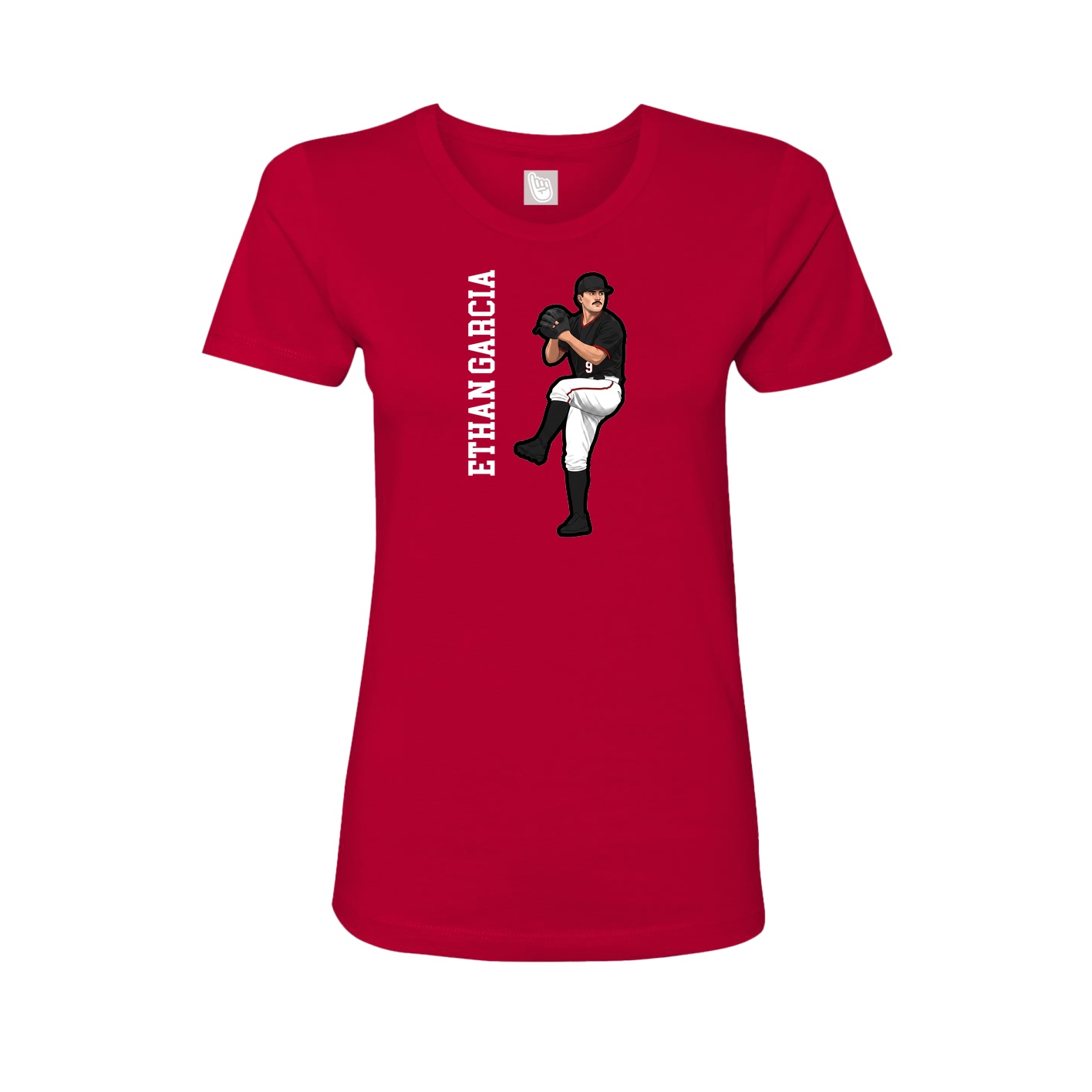 Womens Tee — Name Vertical in Red