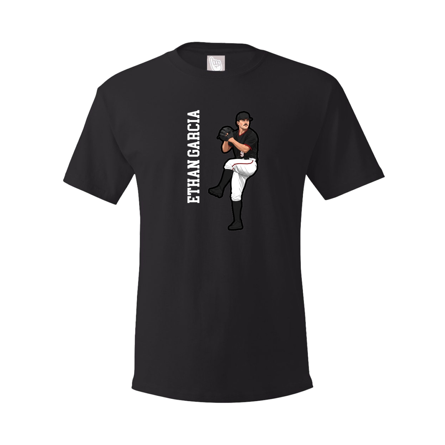 Youth Tee — Name Vertical in Black