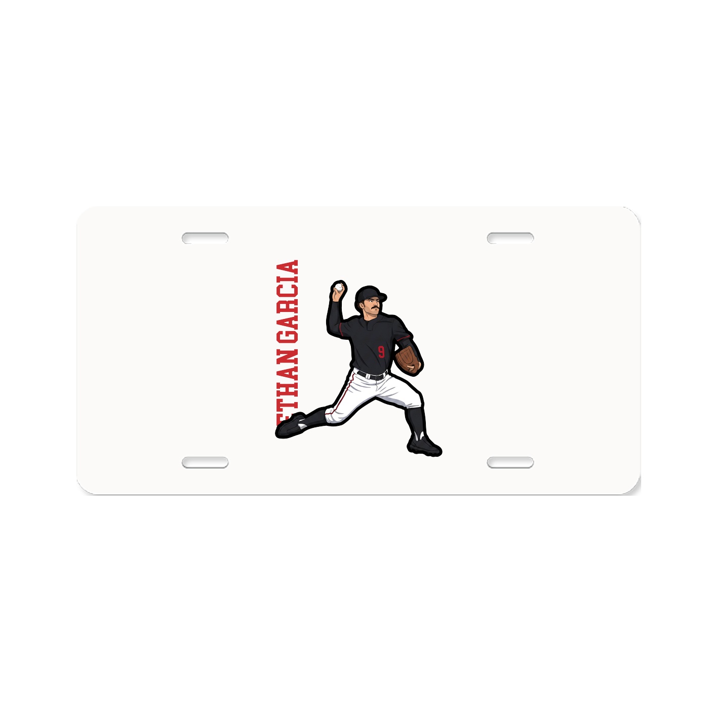 License Plate — Name Vertical in Classic