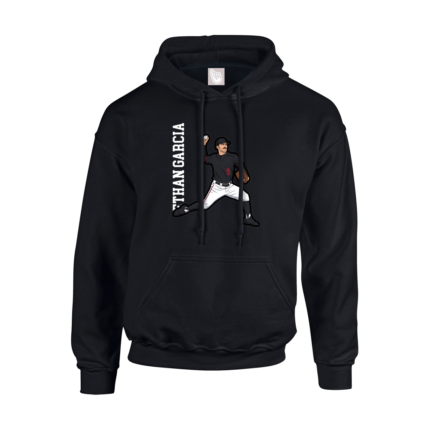 Hoodie — Name Vertical in Black