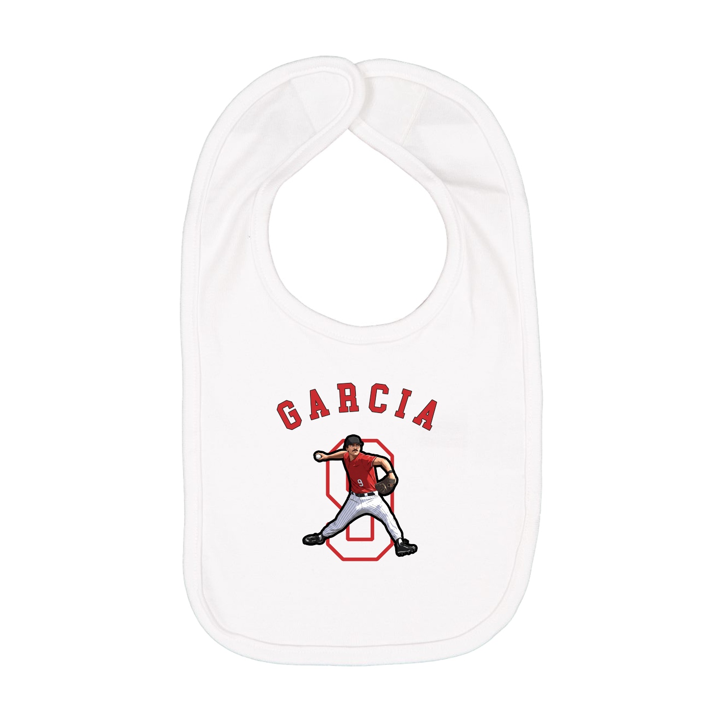 Infant Bib — Shirsey Arch in White
