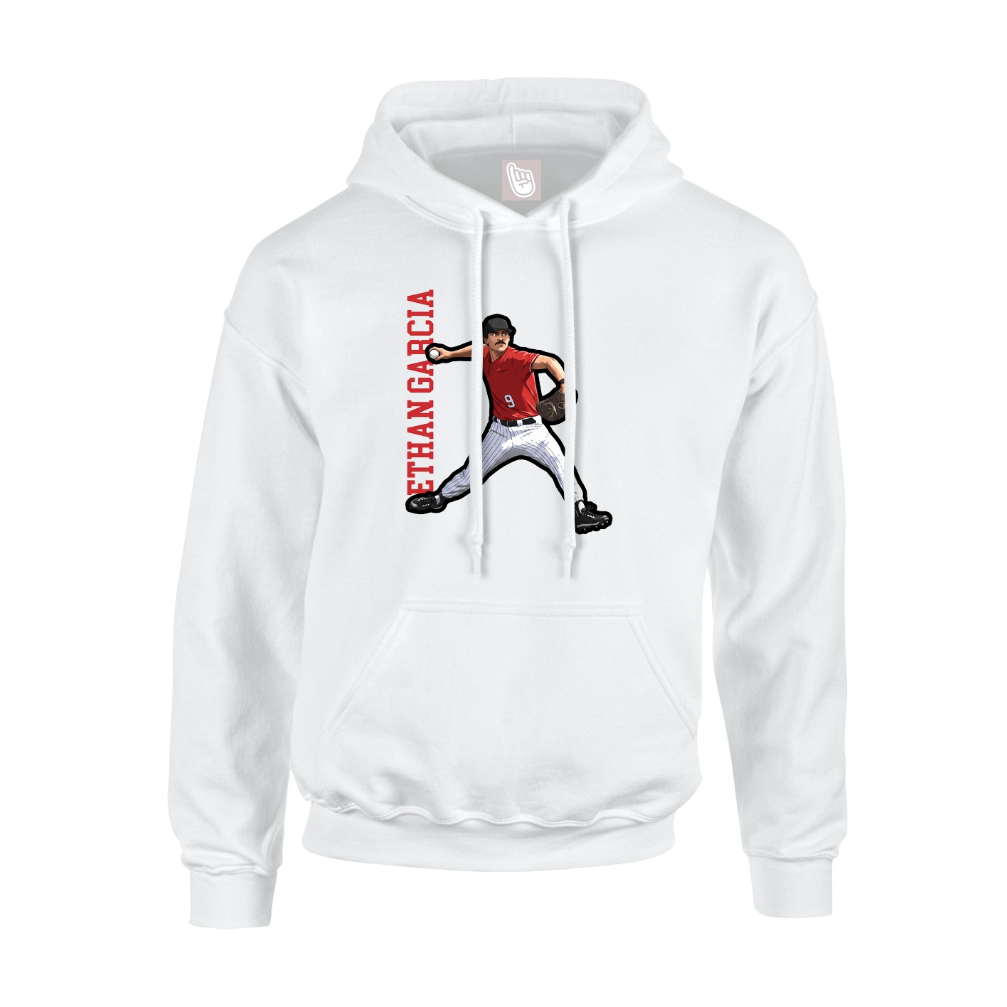 Hoodie — Name Vertical in White