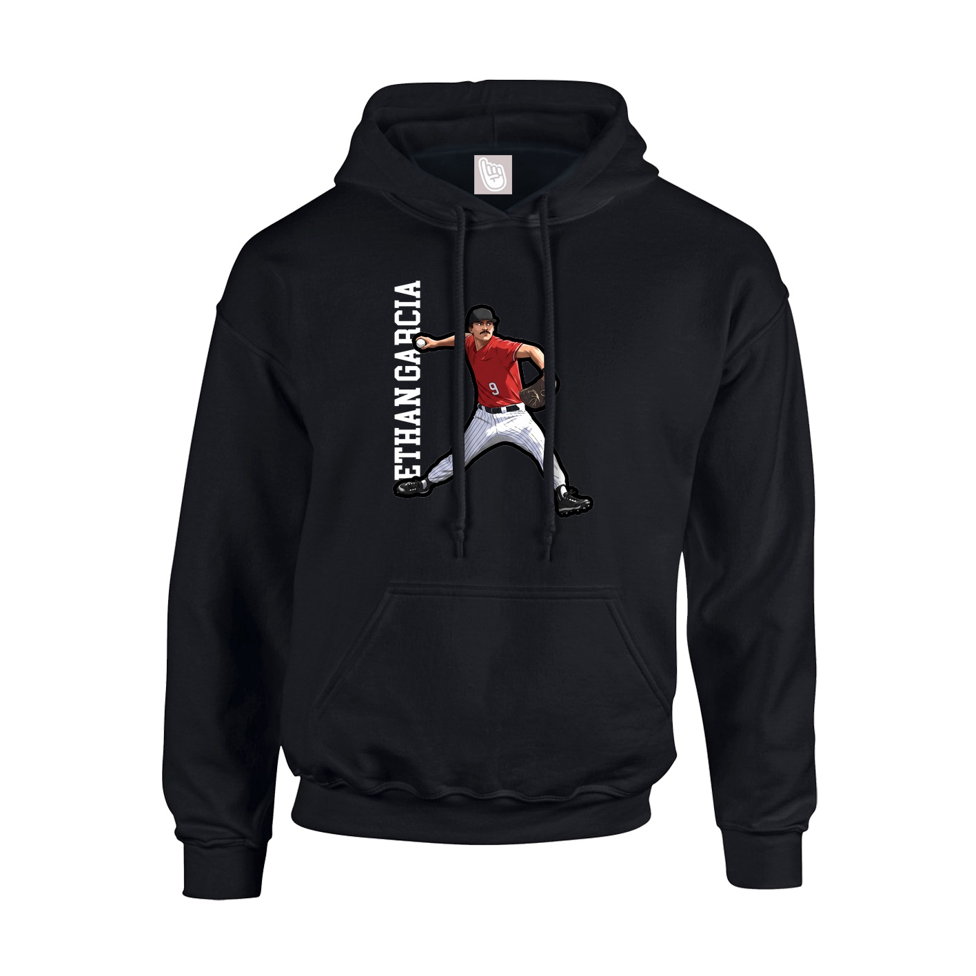 Youth Hoodie — Name Vertical in Black