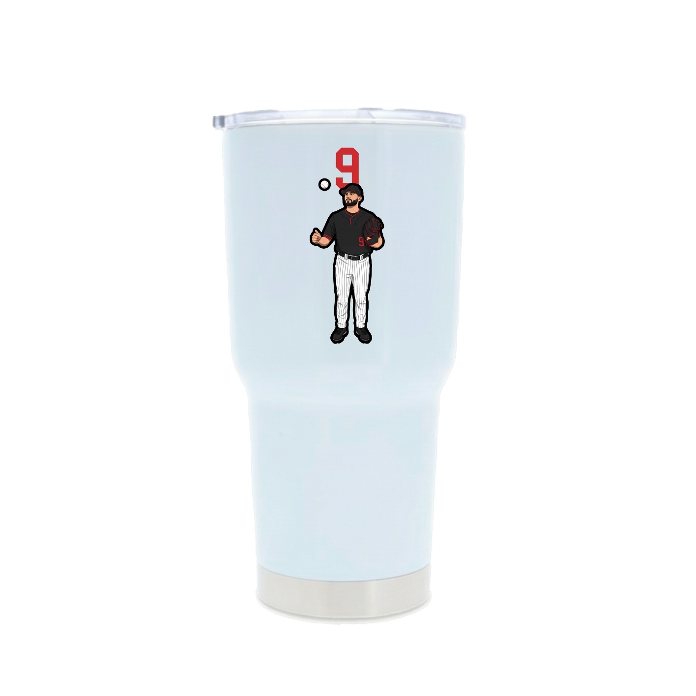 30oz Stainless Steel Tumbler — Number Top in White