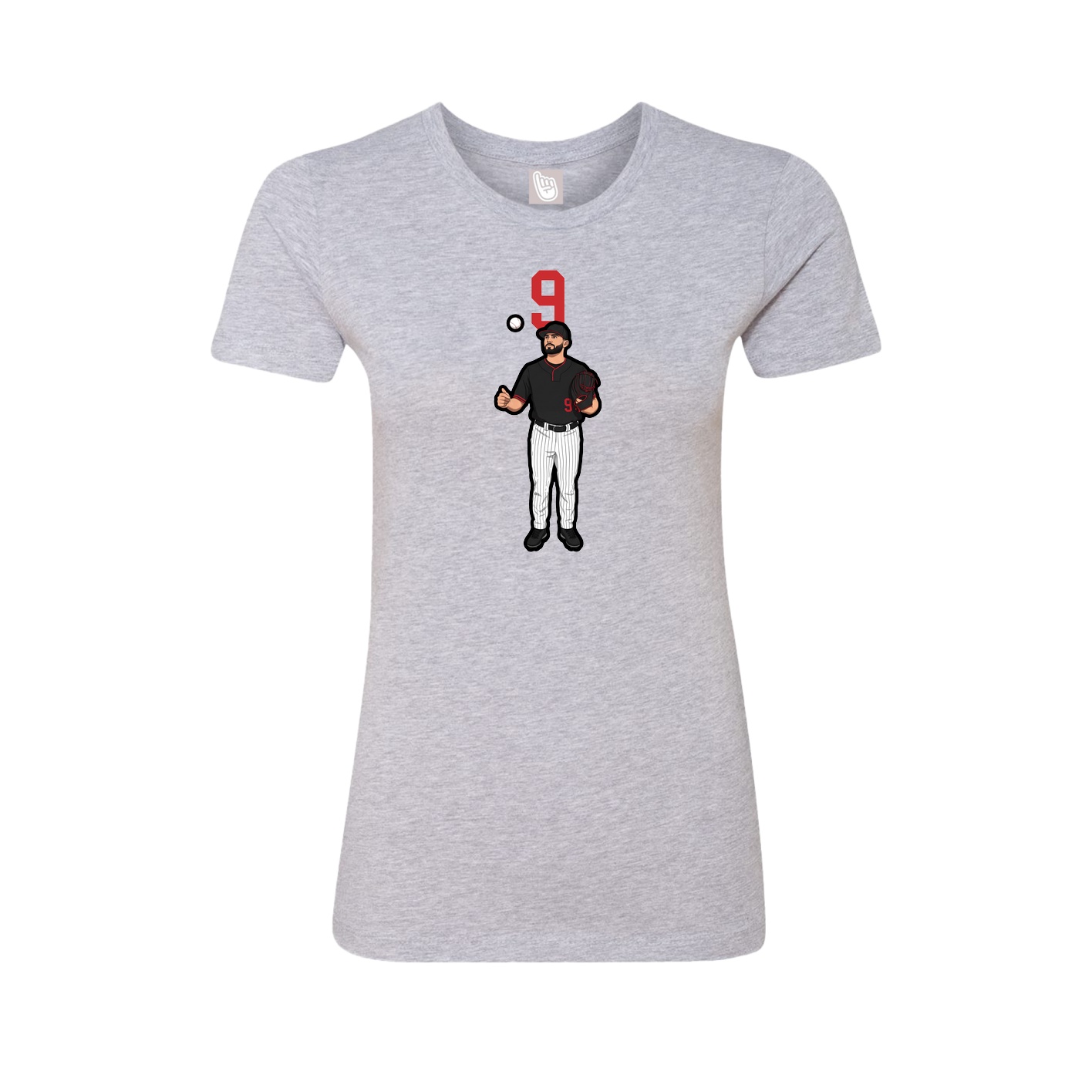 Fitted Women's Tee — Number Top in Grey