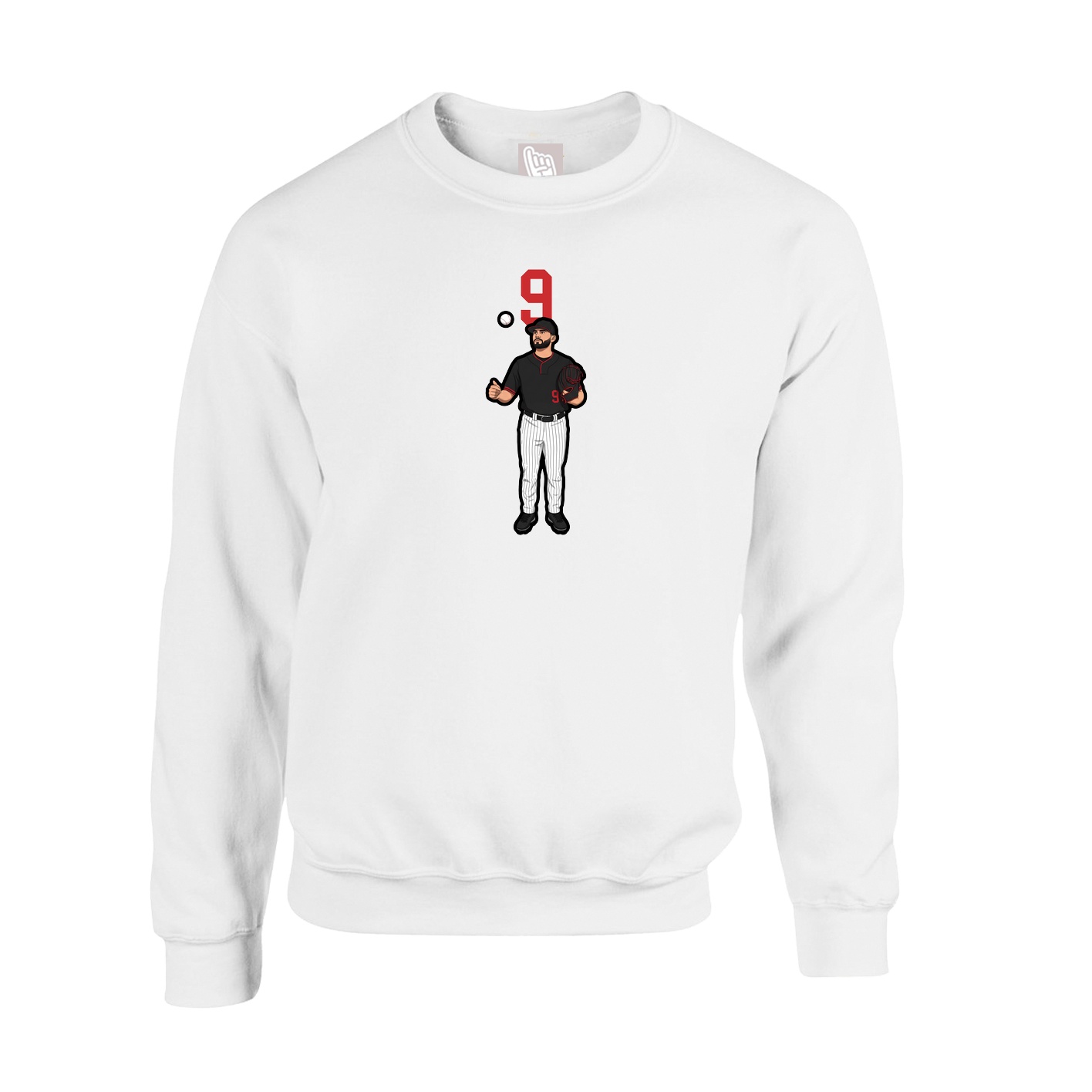 Fleece Crew — Number Top in White