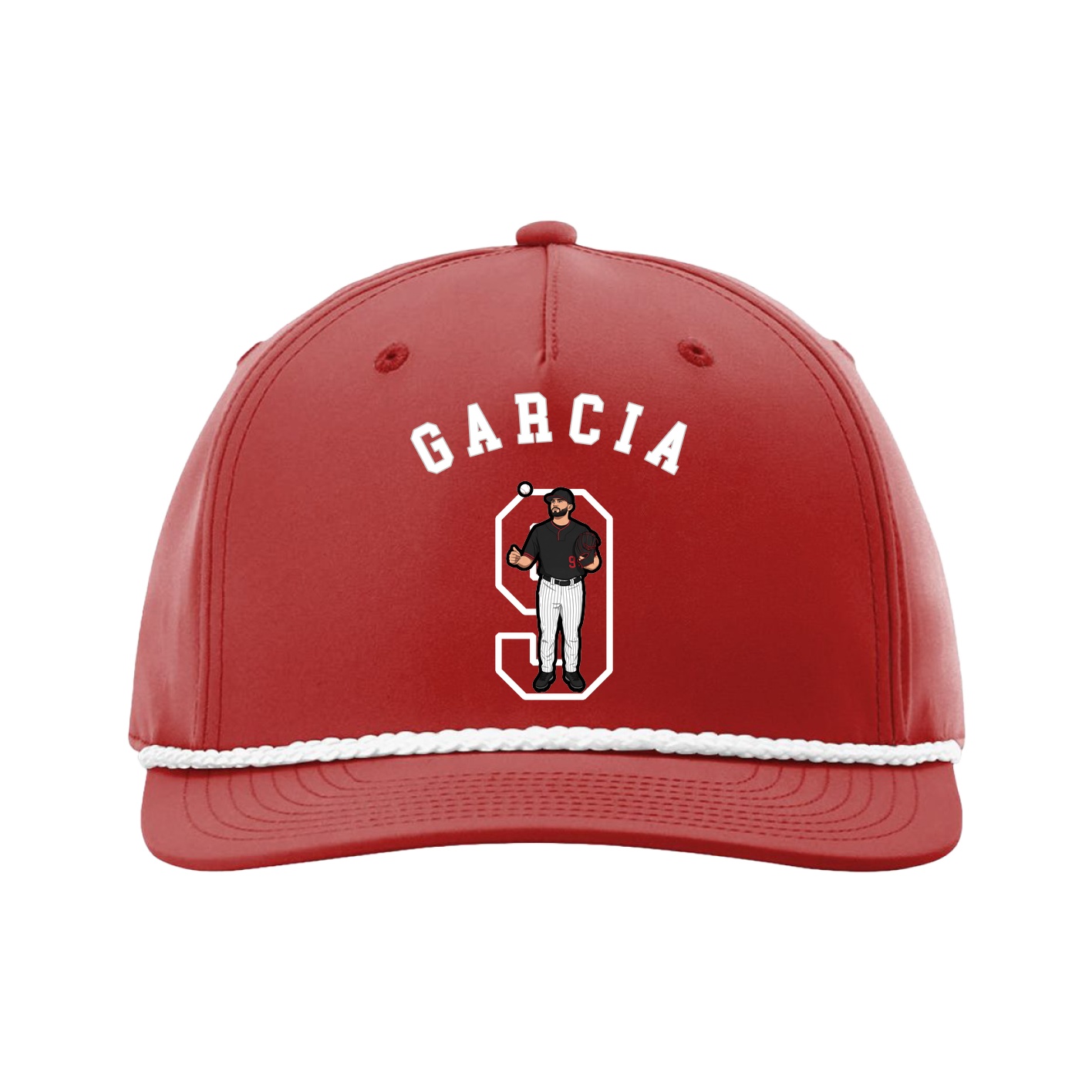Five-Panel Classic Rope Cap — Shirsey Arch in Red
