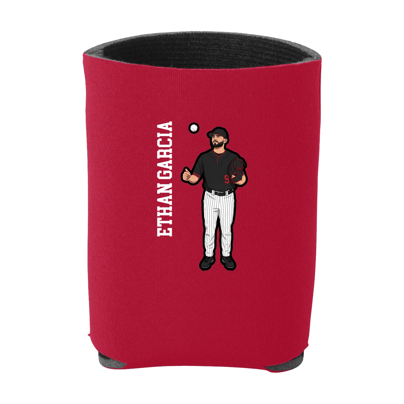 Can Holder — Name Vertical in Red