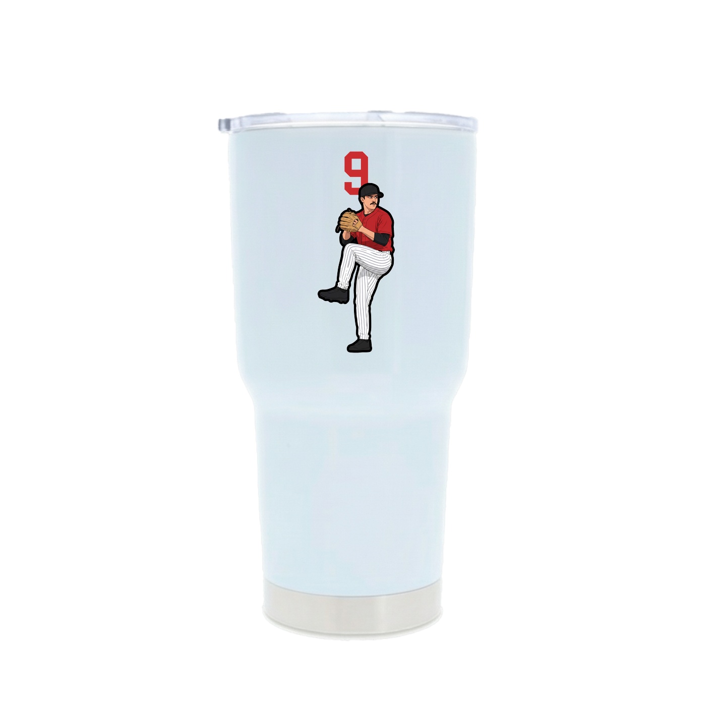30oz Stainless Steel Tumbler — Number Top in White