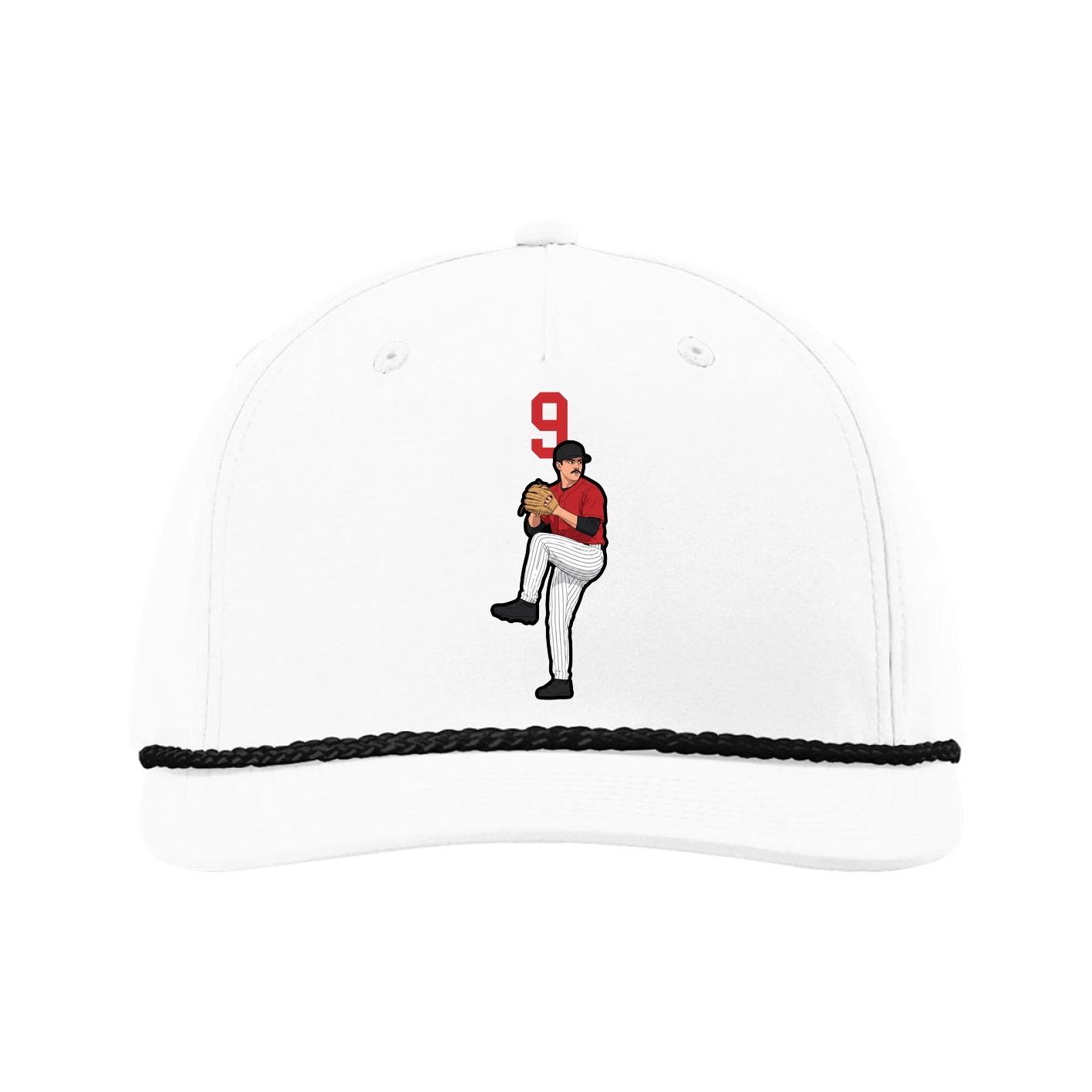 Five-Panel Classic Rope Cap — Number Top in White
