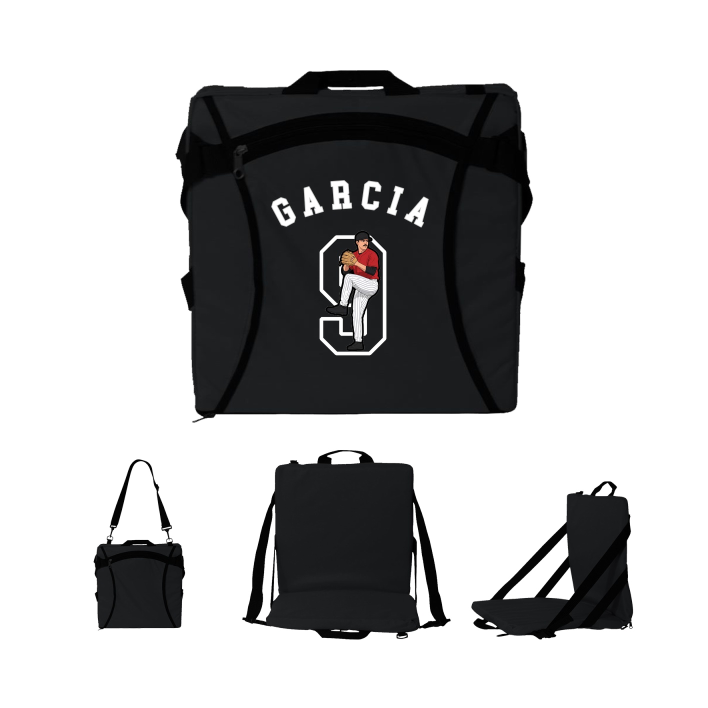 Folding Stadium Seat — Shirsey Arch in Black