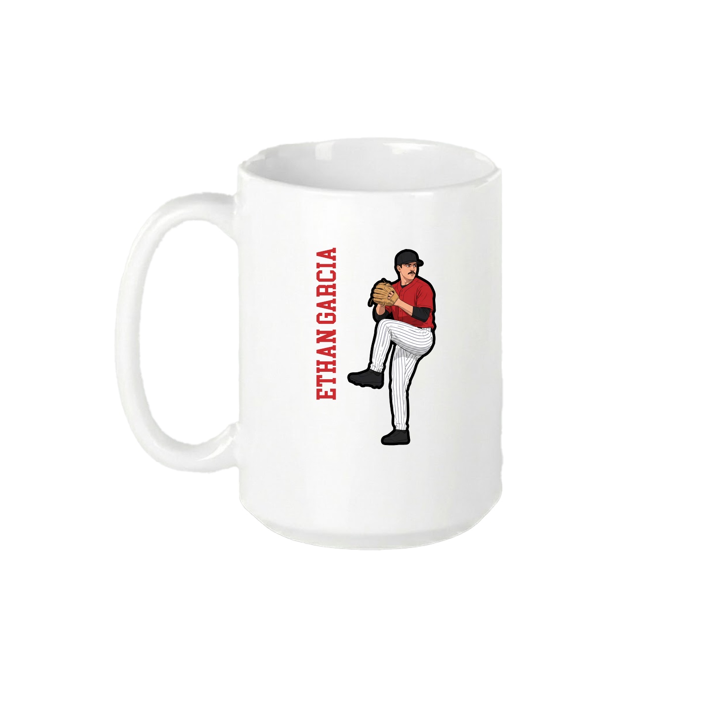 15oz Coffee Mug — Name Vertical in White