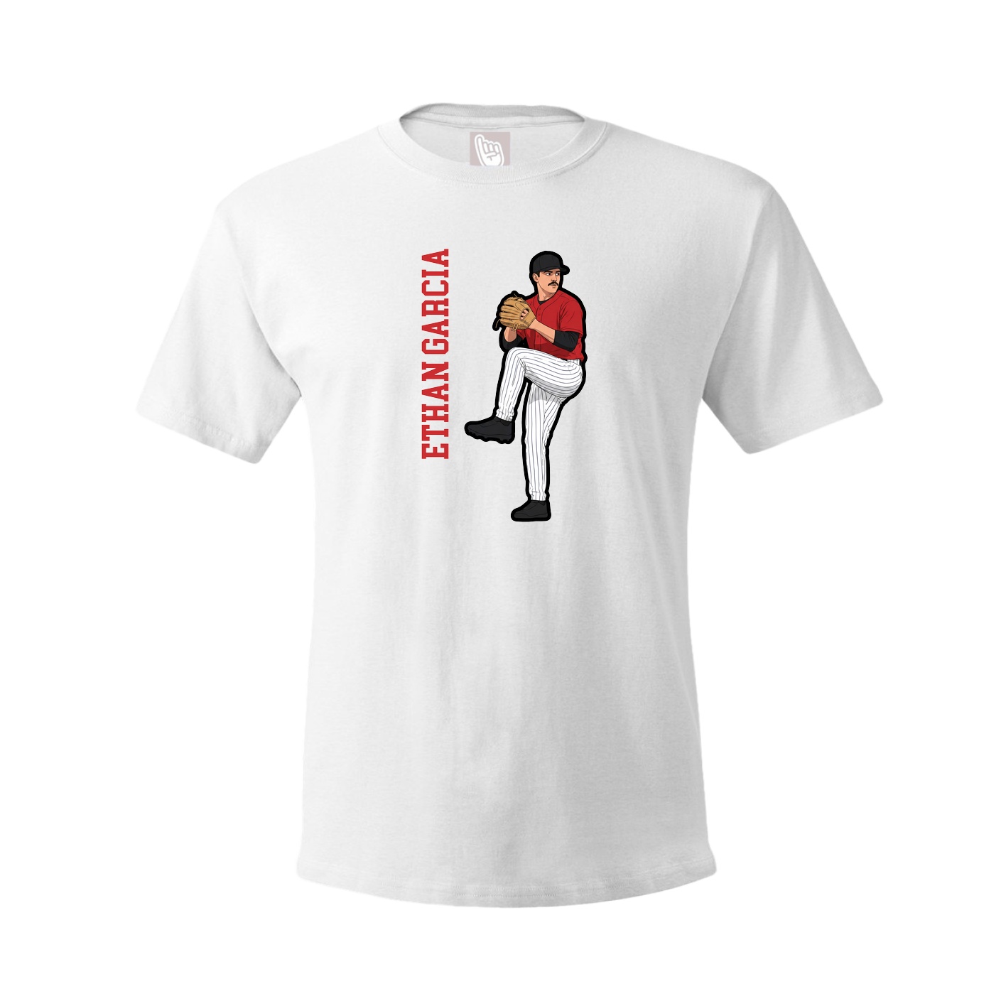 Tee — Name Vertical in White
