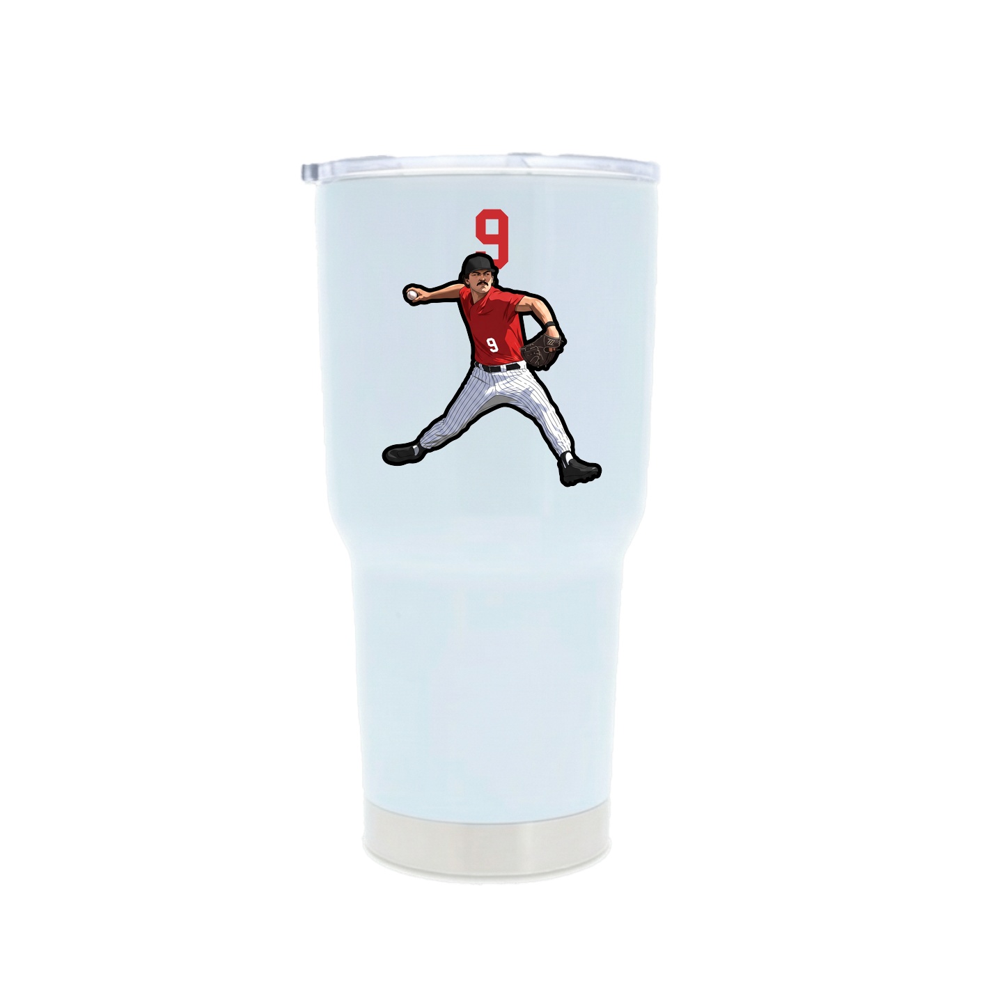 30oz Stainless Steel Tumbler — Number Top in White