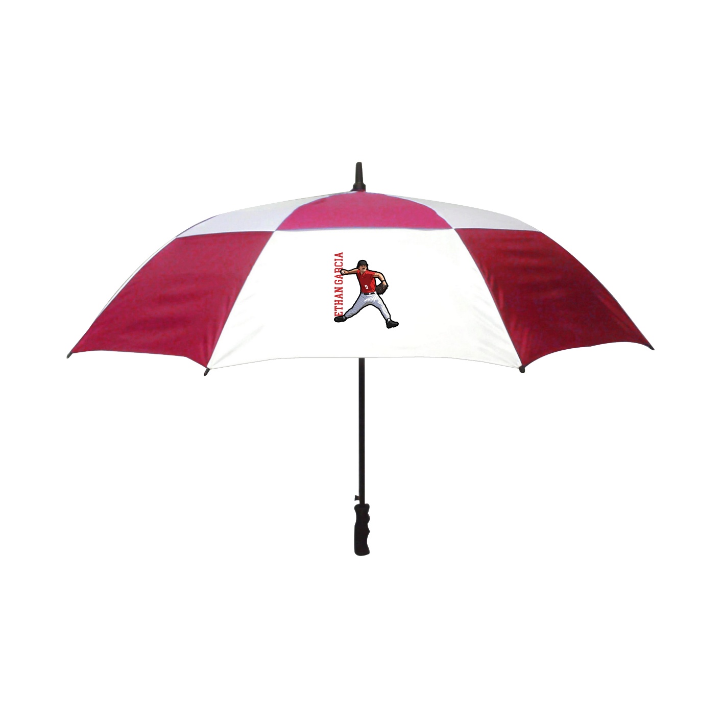 Golf Umbrella — Name Vertical in Red