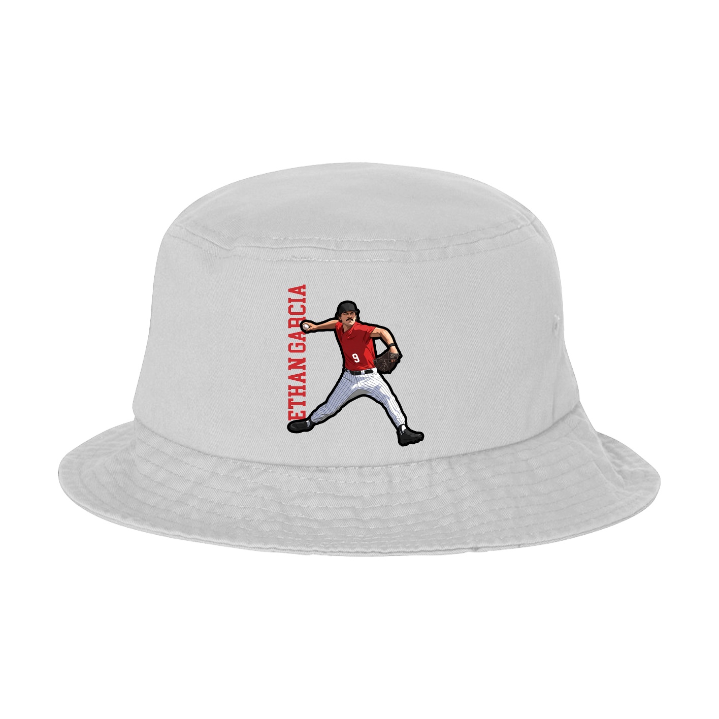 Bucket Cap — Name Vertical in White