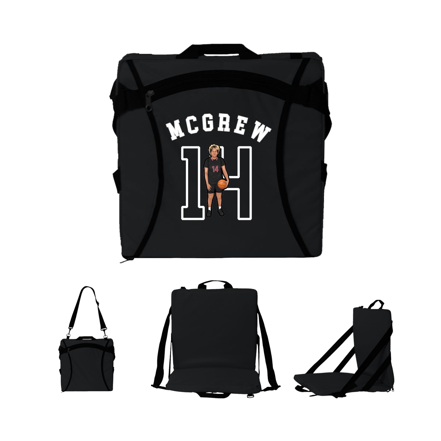 Folding Stadium Seat — Shirsey Arch in Black