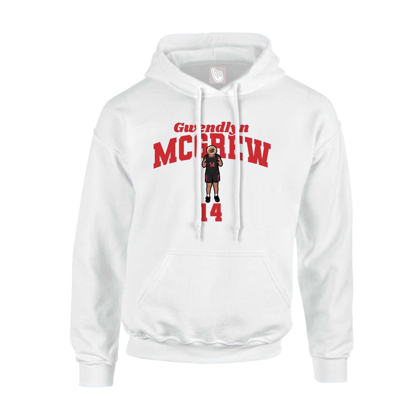 Youth Hoodie — Signature Arch in White