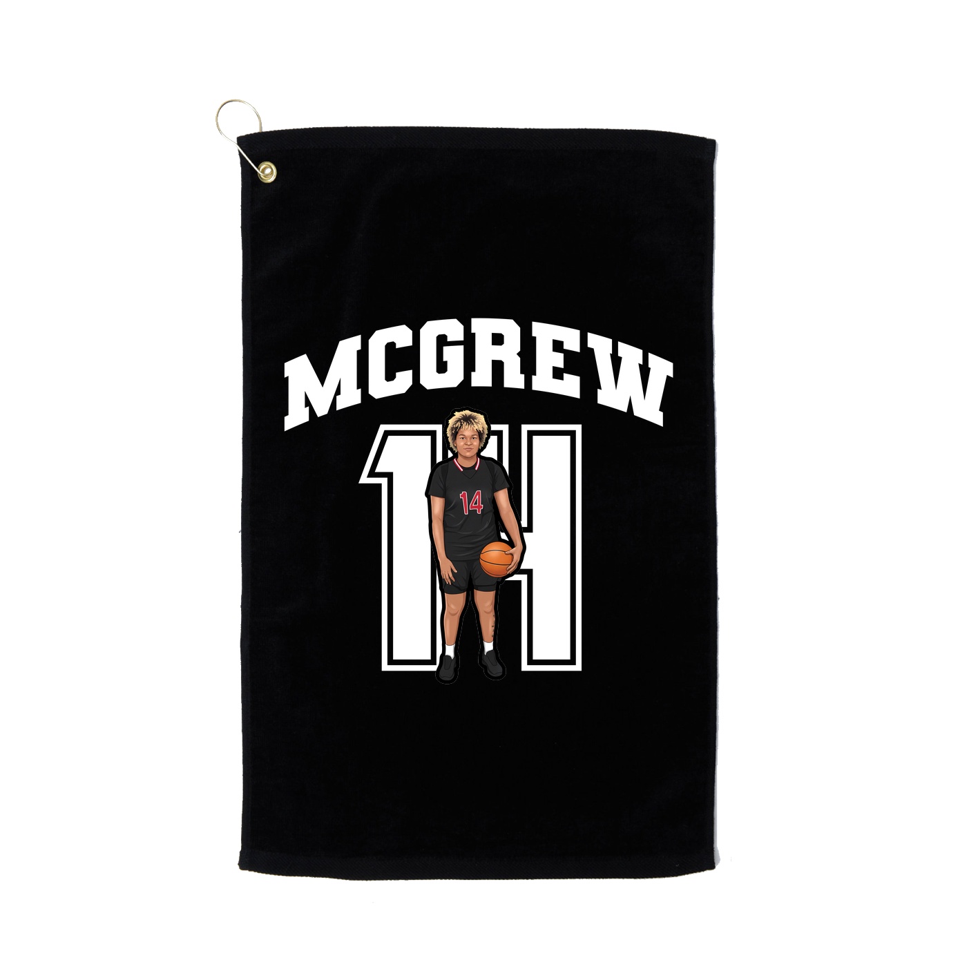 Golf Towel — Number in Black