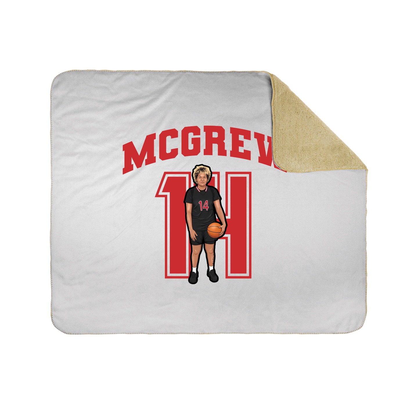 Throw Blanket — Number in White