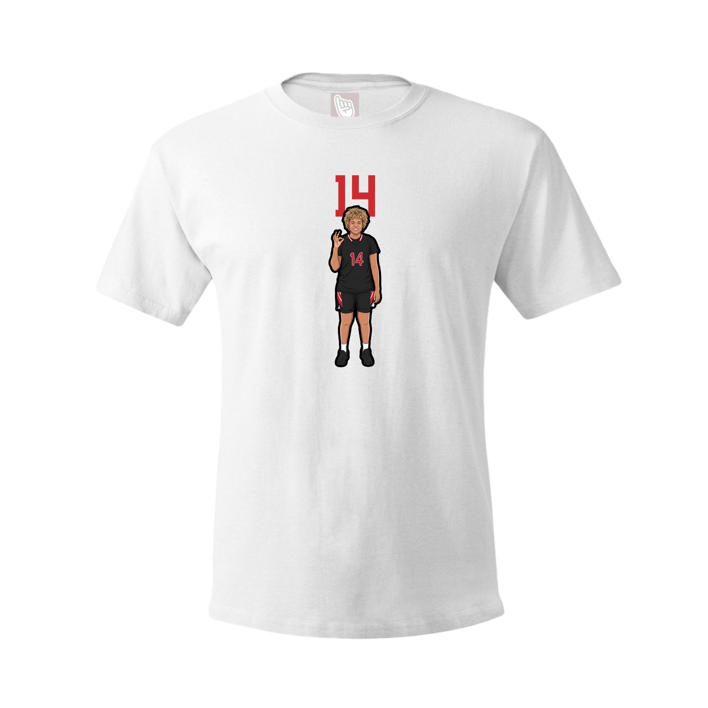 Youth Tee — Number Top in White