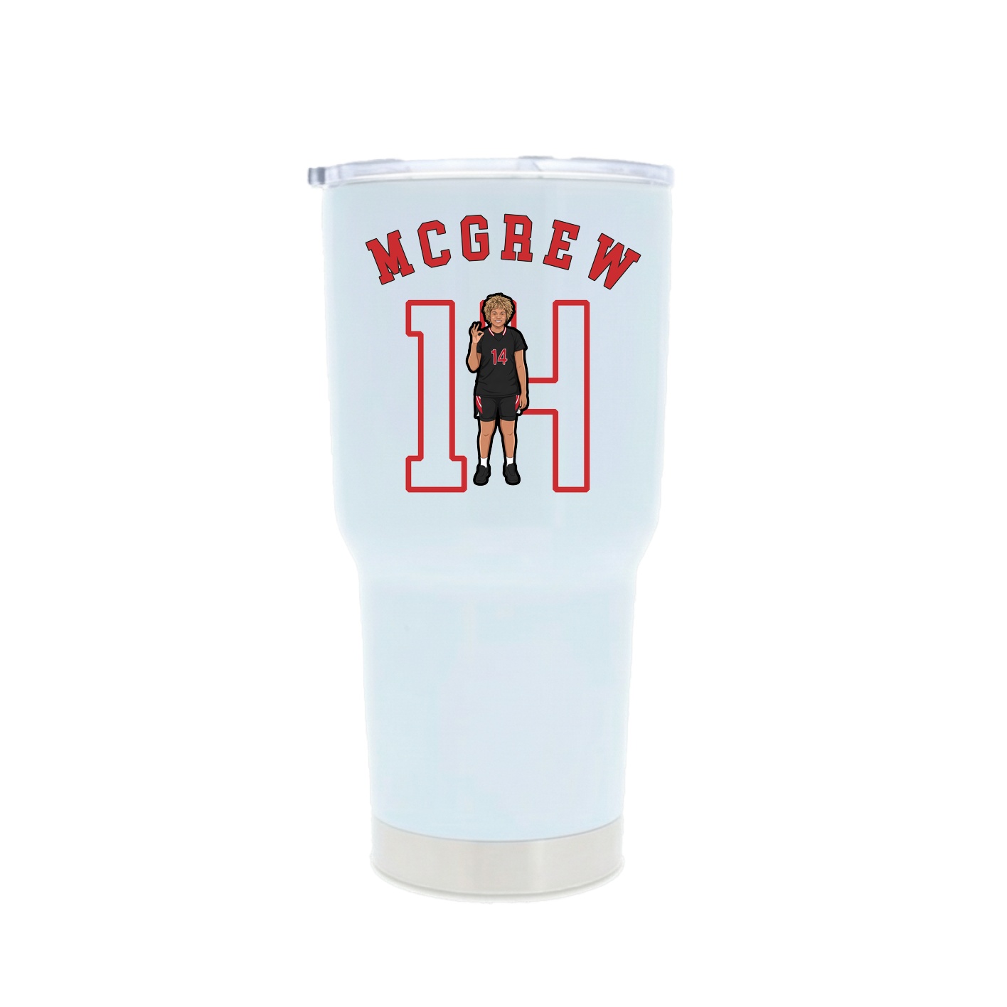 30oz Stainless Steel Tumbler — Shirsey Arch in White