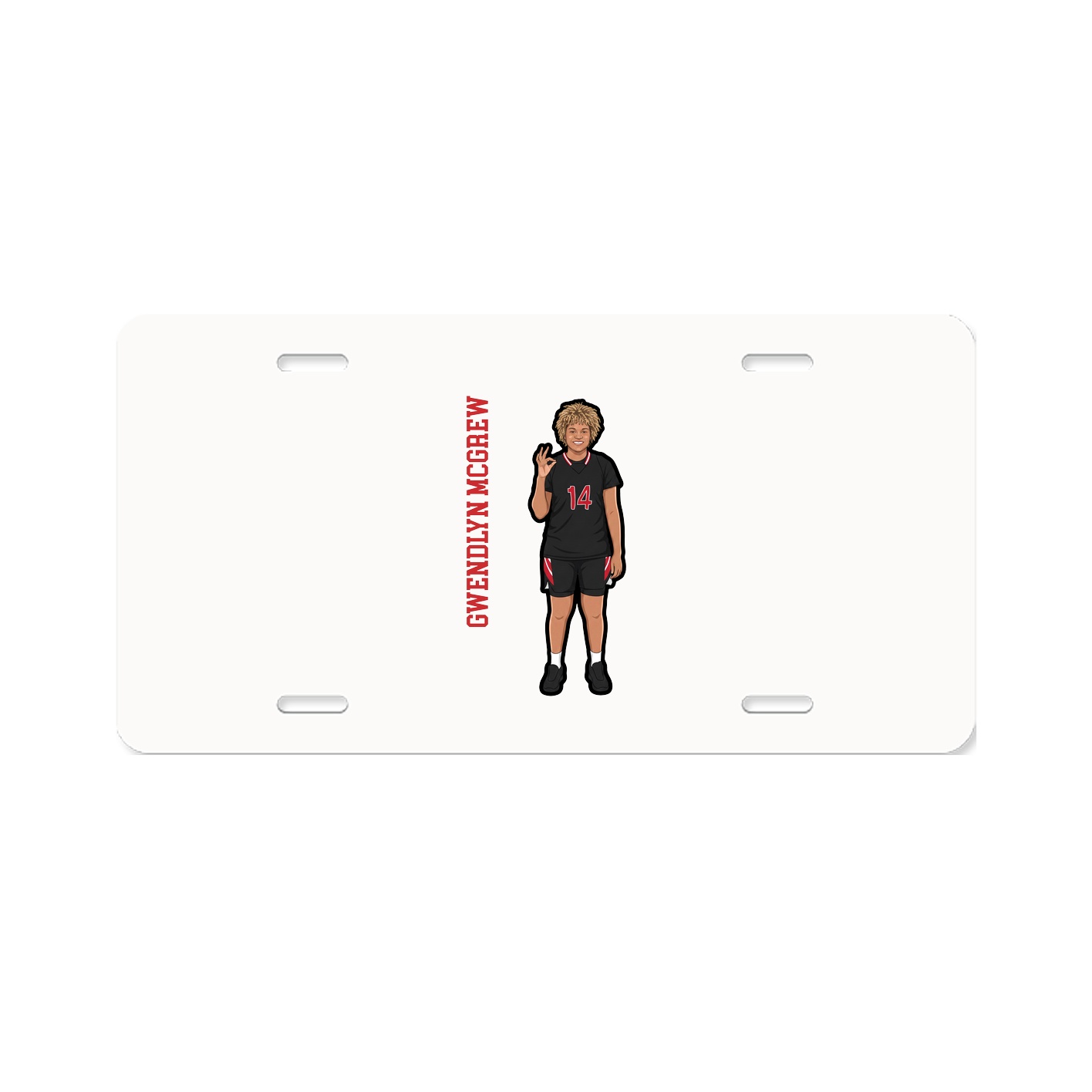 License Plate — Name Vertical in Classic