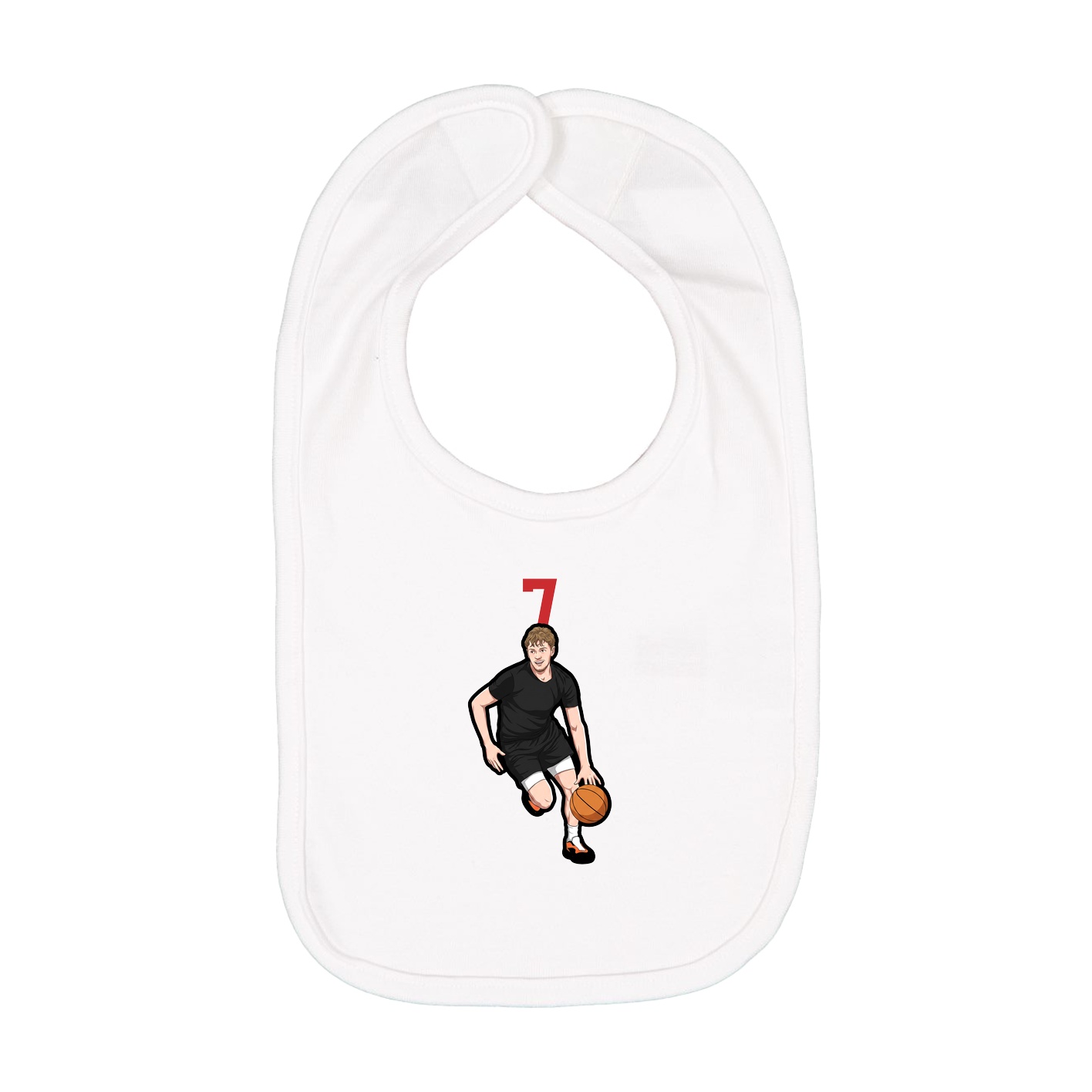 Infant Bib — Number Top in White