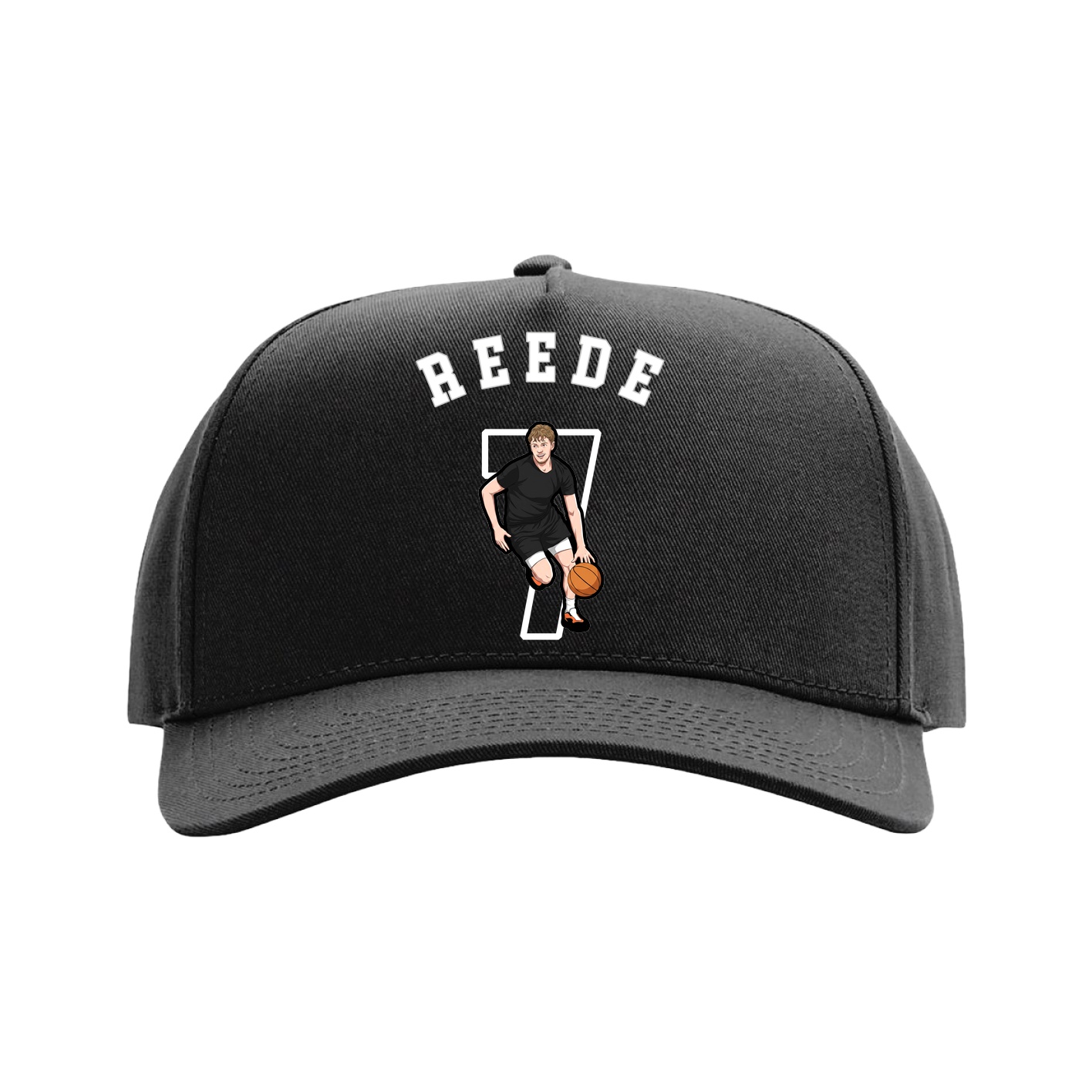 Full Fabric Five-Panel Champ Cap — Shirsey Arch in Black