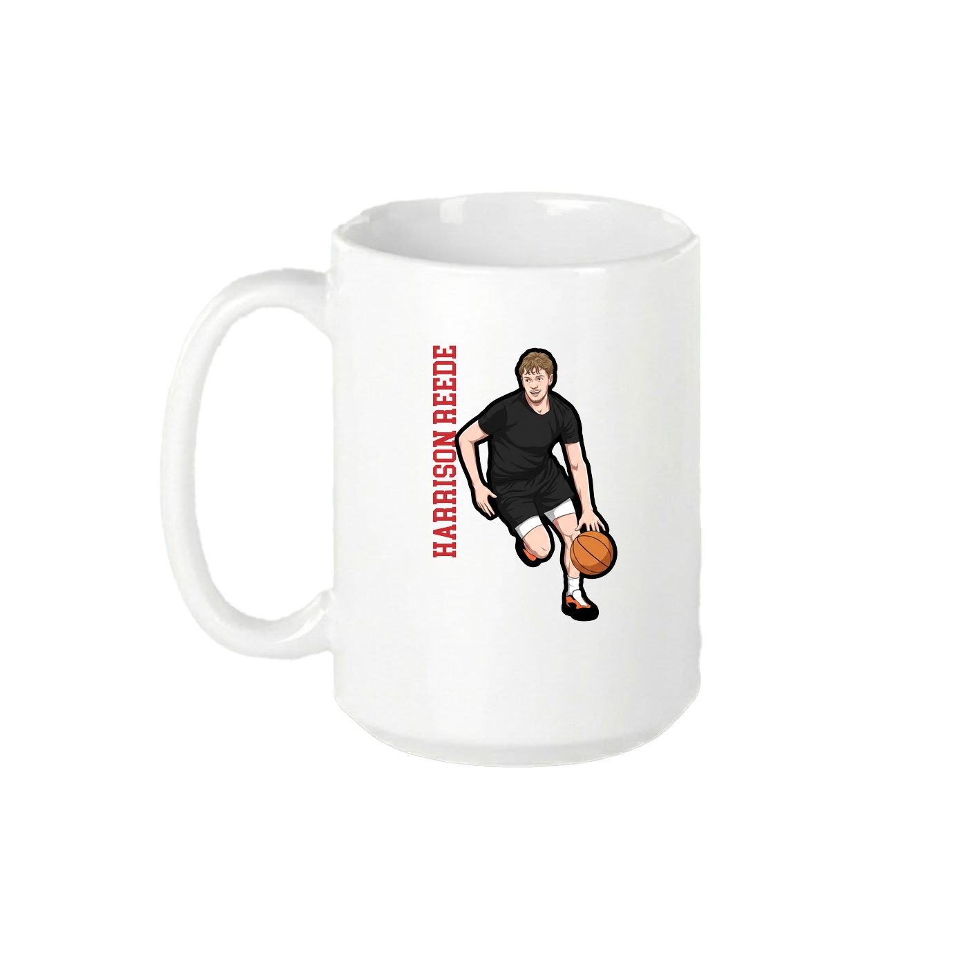 15oz Coffee Mug — Name Vertical in White