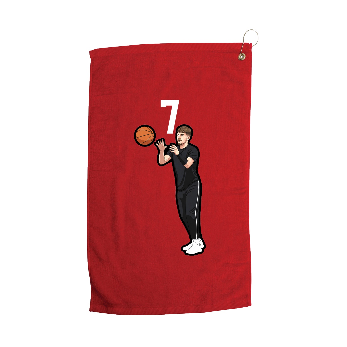 Golf Towel — Number Top in Red
