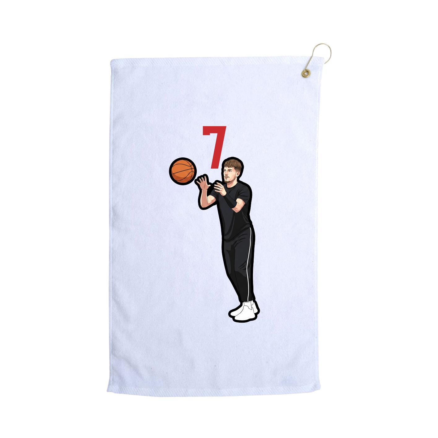 Golf Towel — Number Top in White