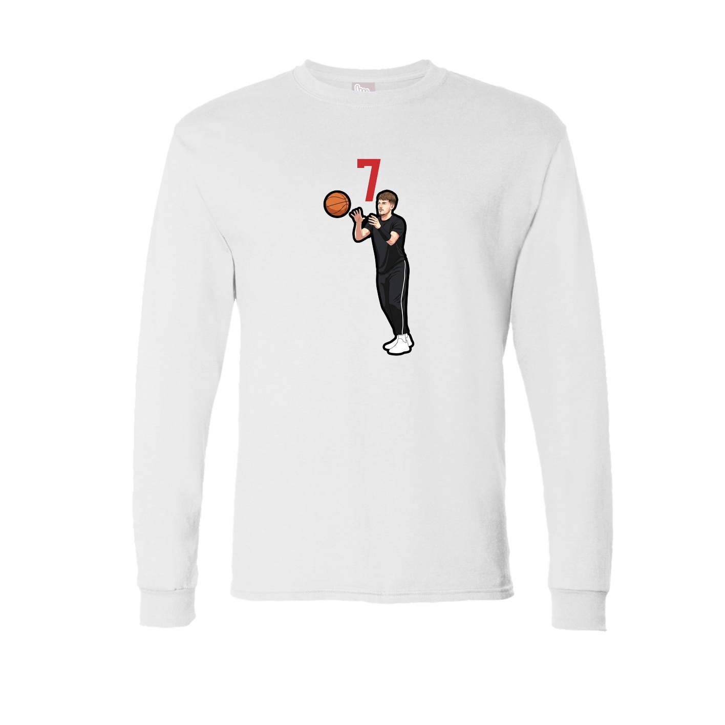 Long Sleeve Tee — Number Top in White