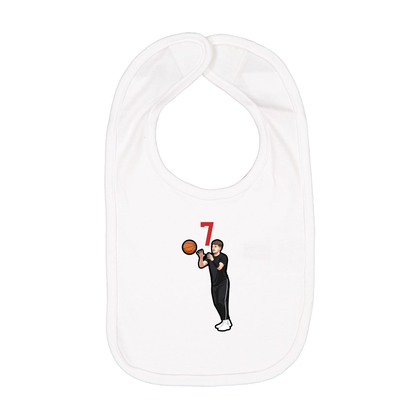 Infant Bib — Number Top in White