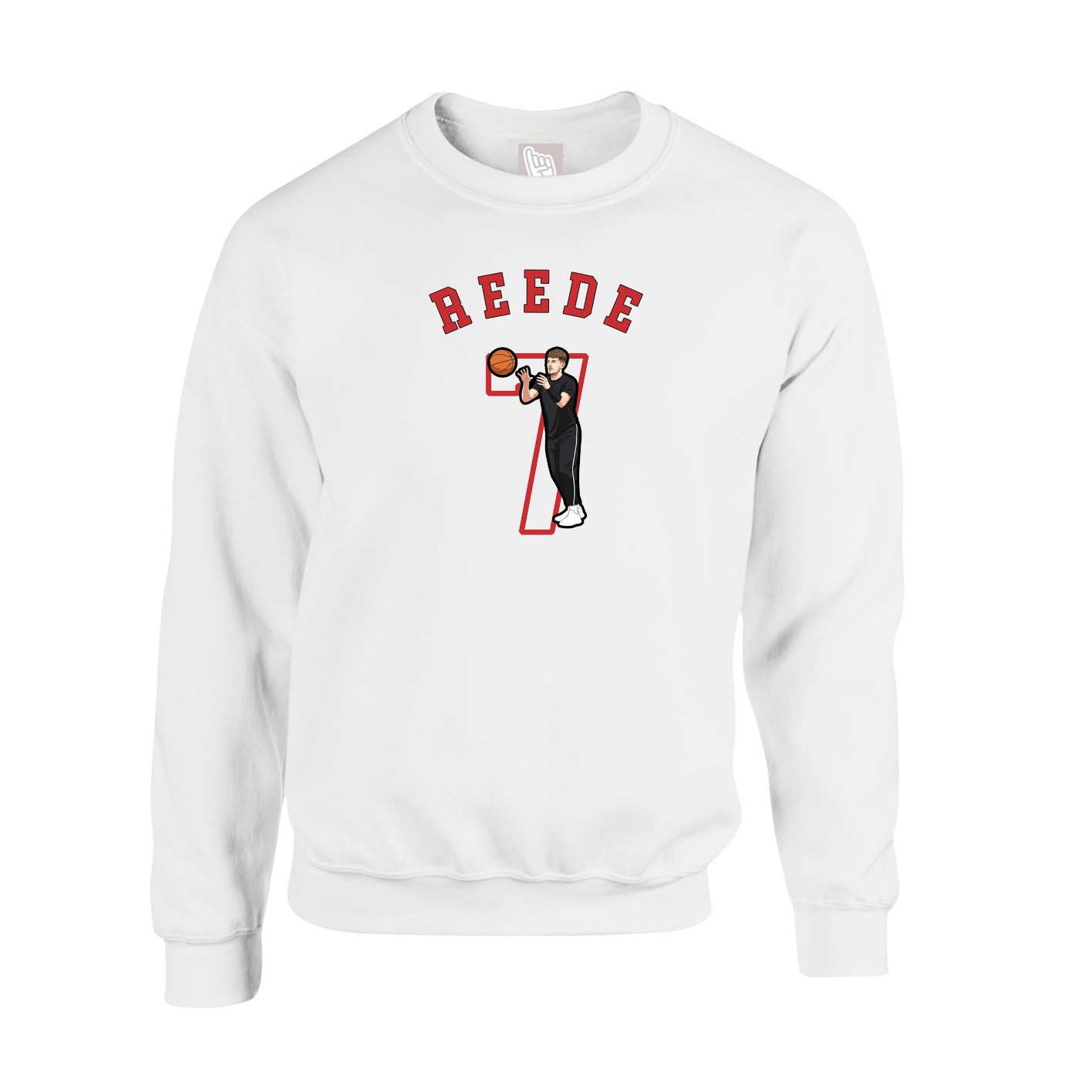 Fleece Crew — Shirsey Arch in White