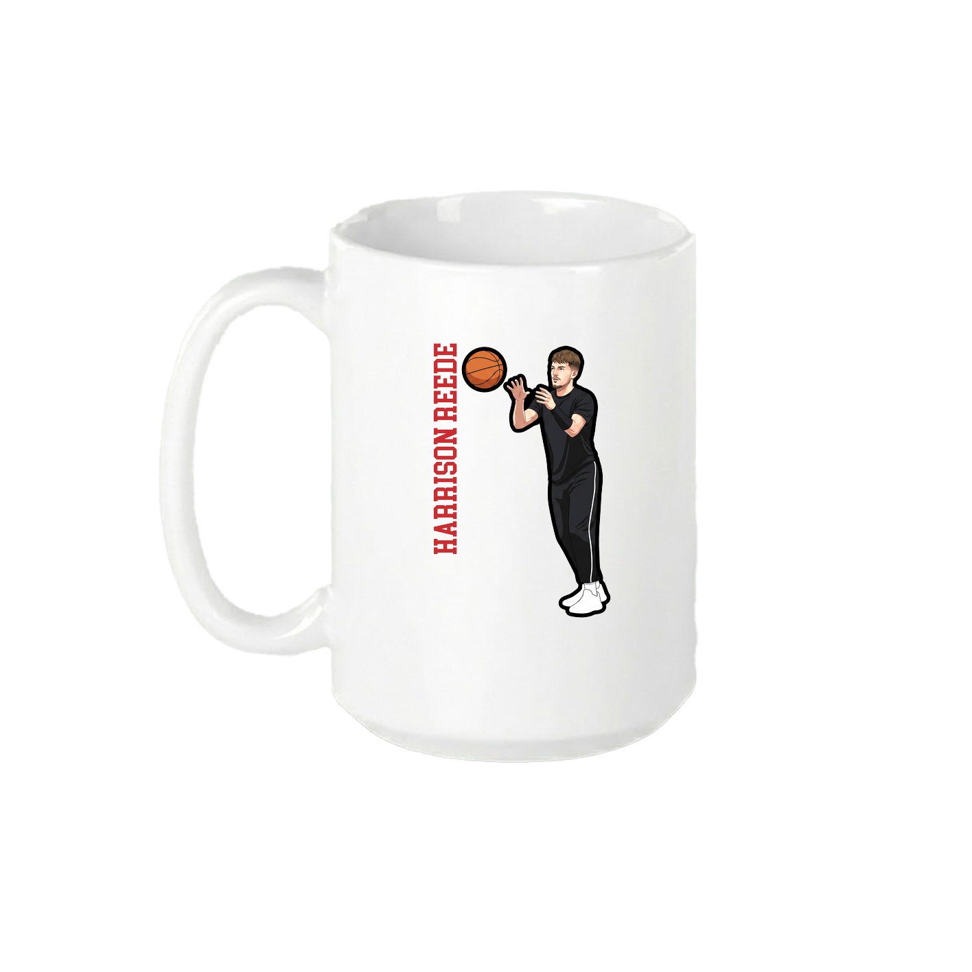 15oz Coffee Mug — Name Vertical in White