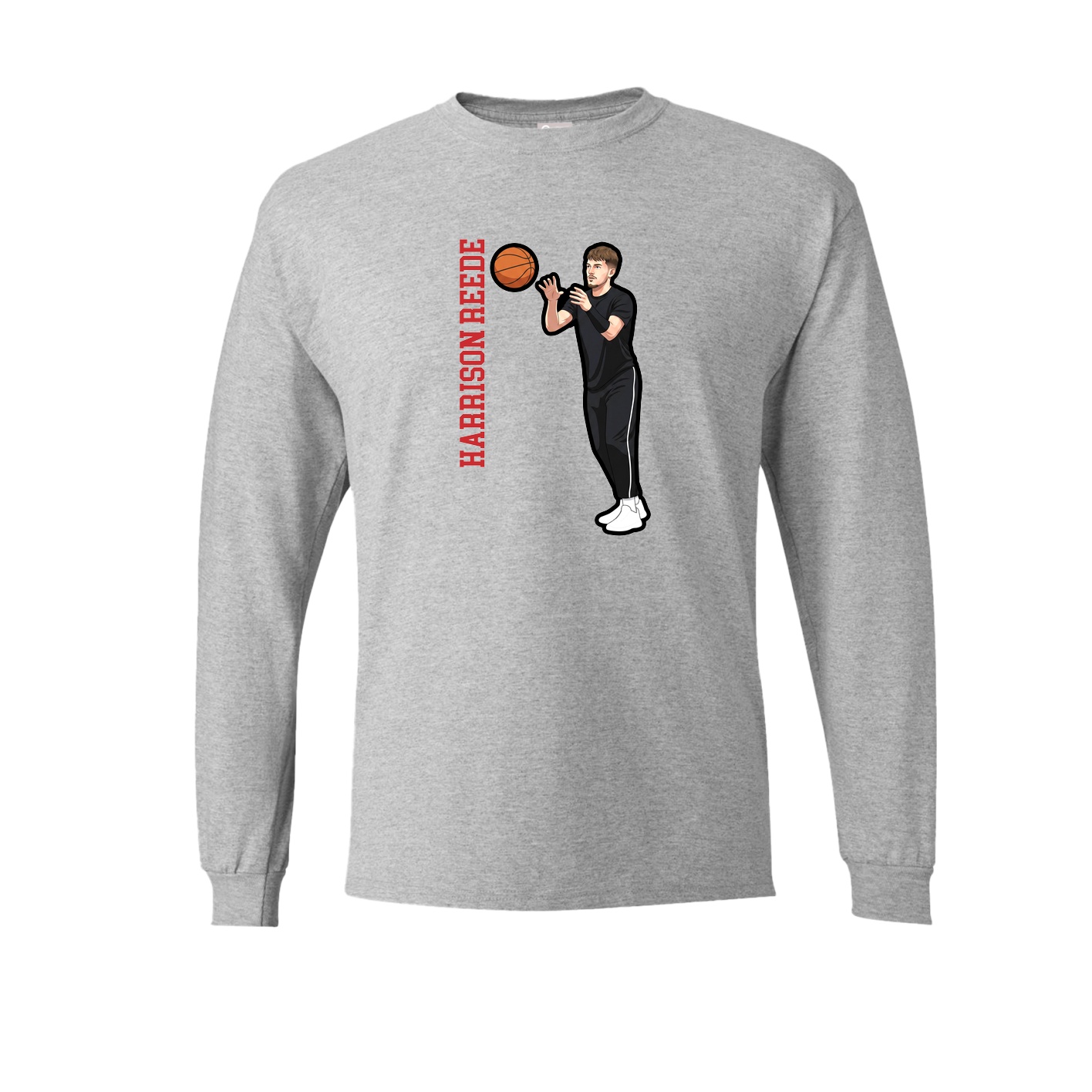 Long Sleeve Tee — Name Vertical in Grey