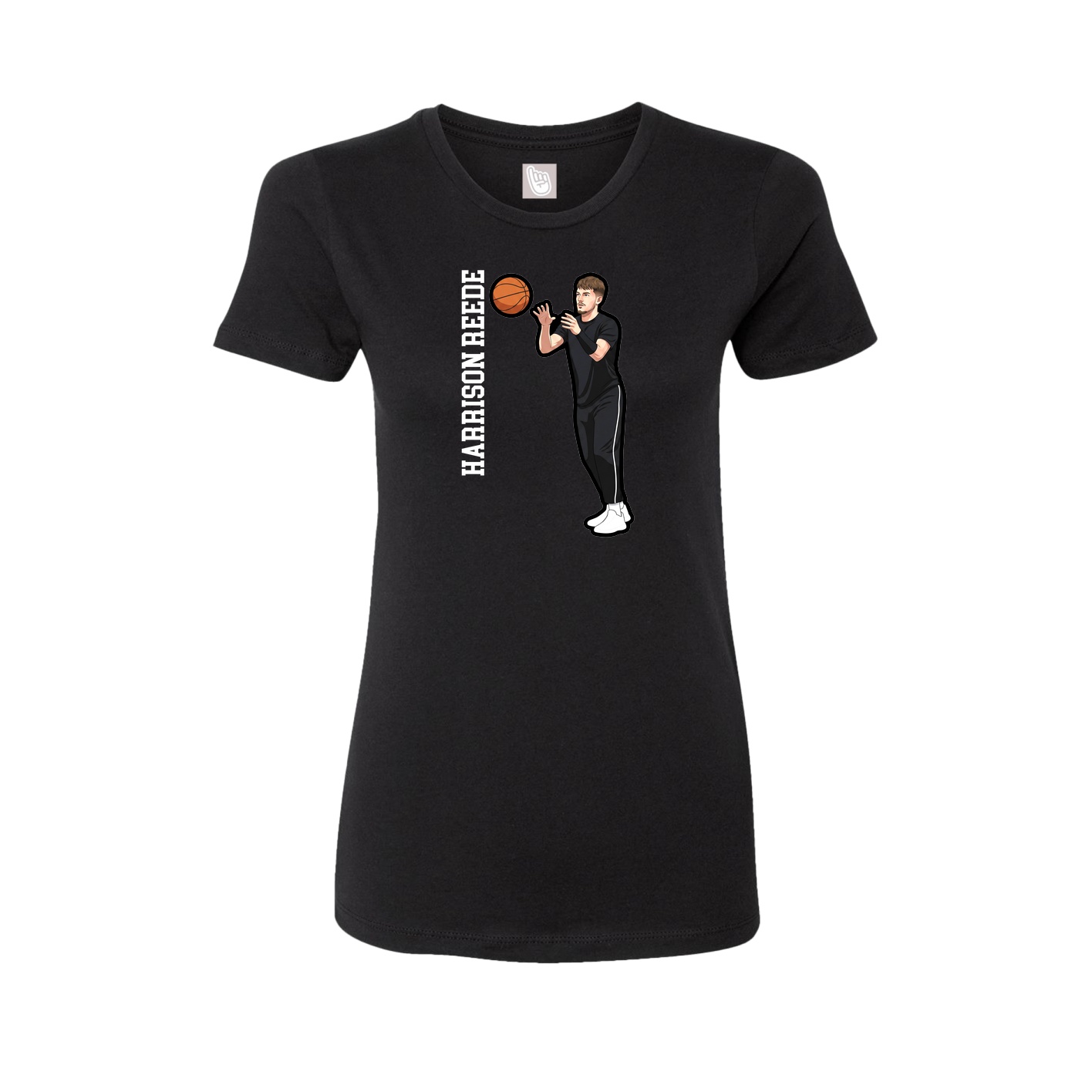 Womens Tee — Name Vertical in Black