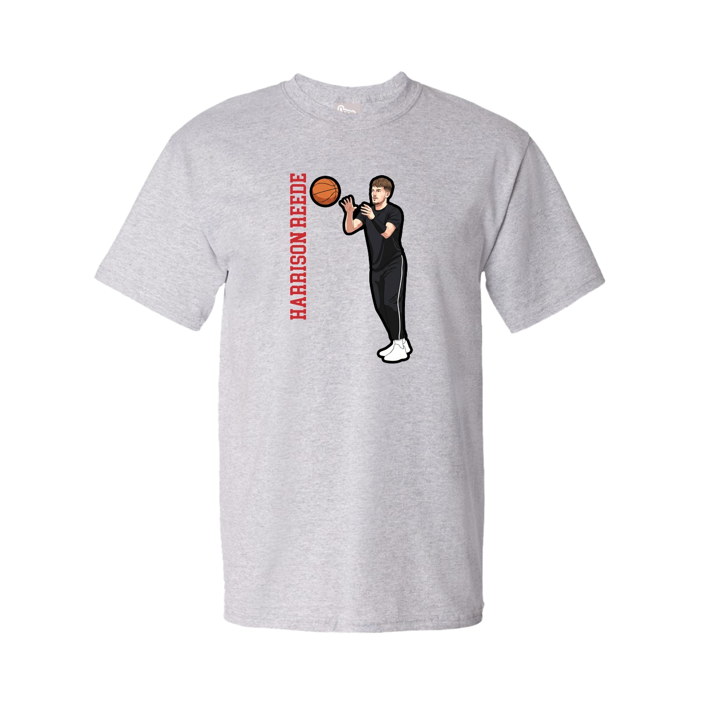 Youth Tee — Name Vertical in Grey