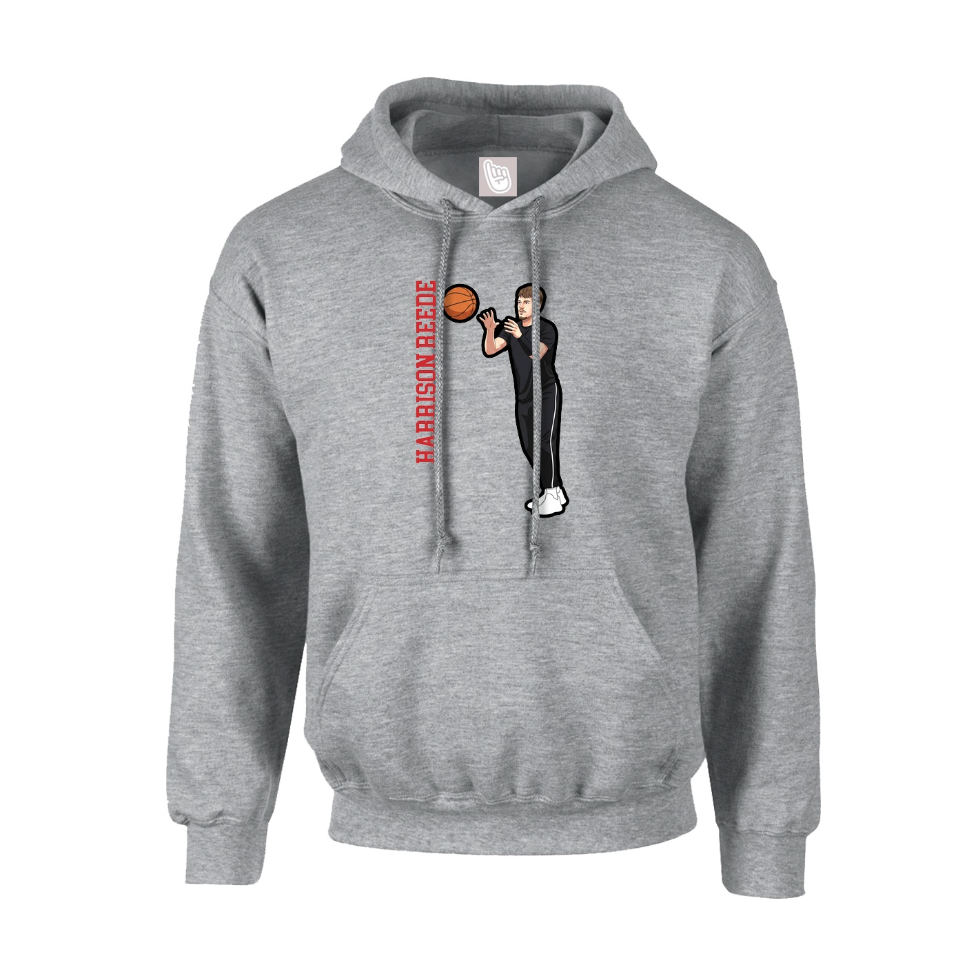 Hoodie — Name Vertical in Grey