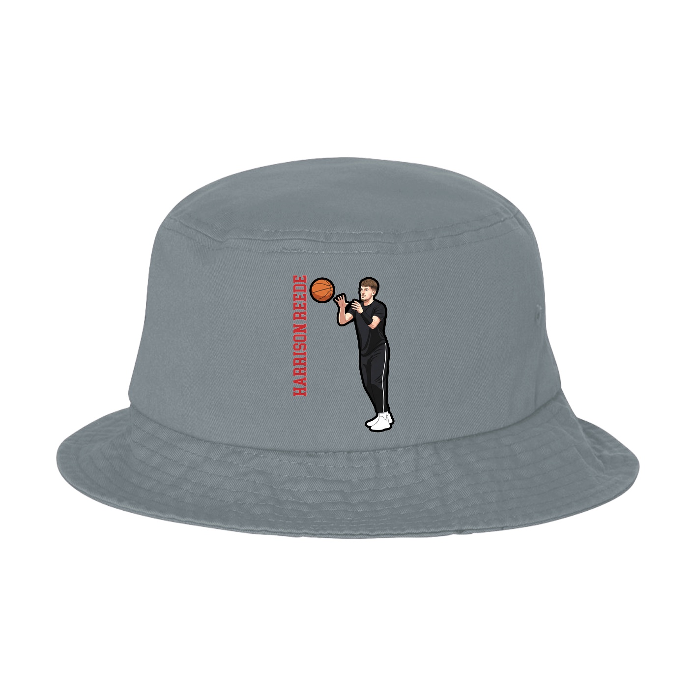 Bucket Cap — Name Vertical in Grey