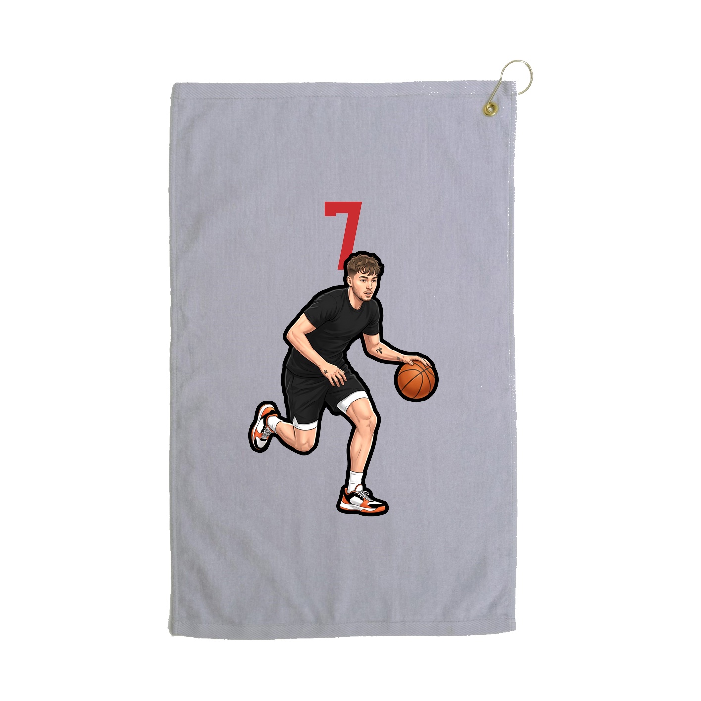 Golf Towel — Number Top in Grey