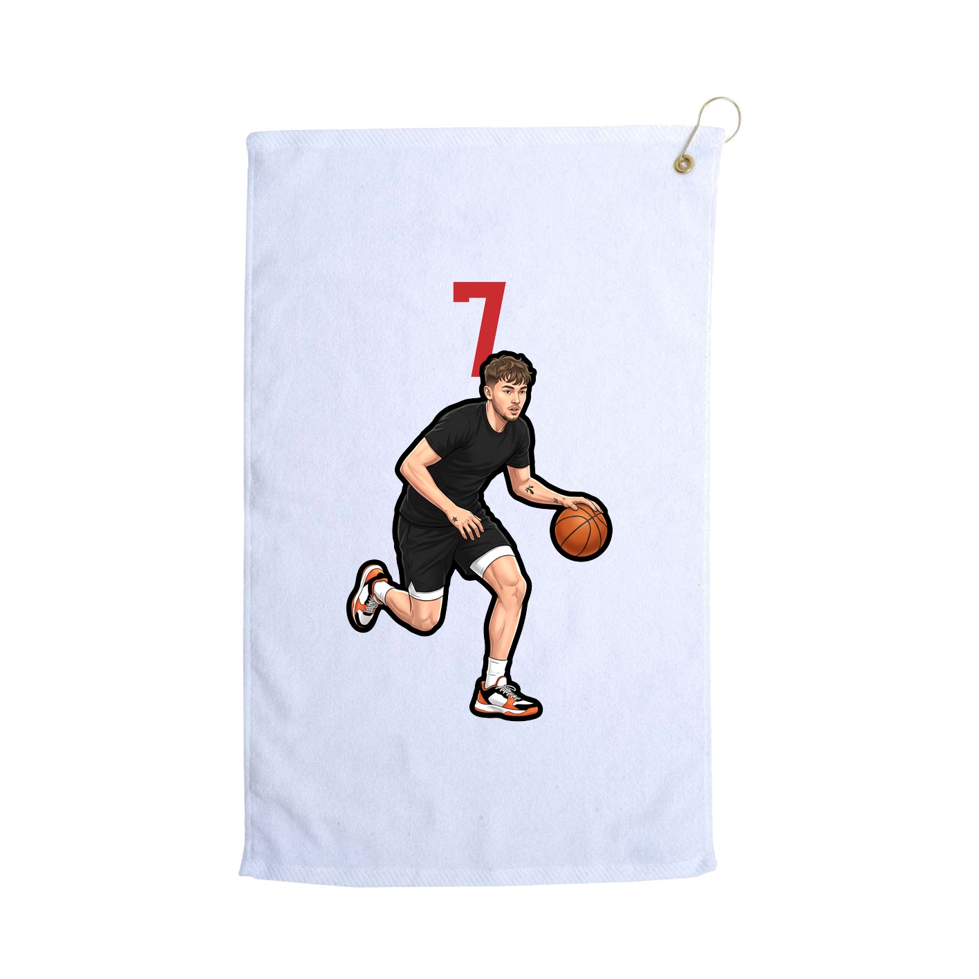 Golf Towel — Number Top in White